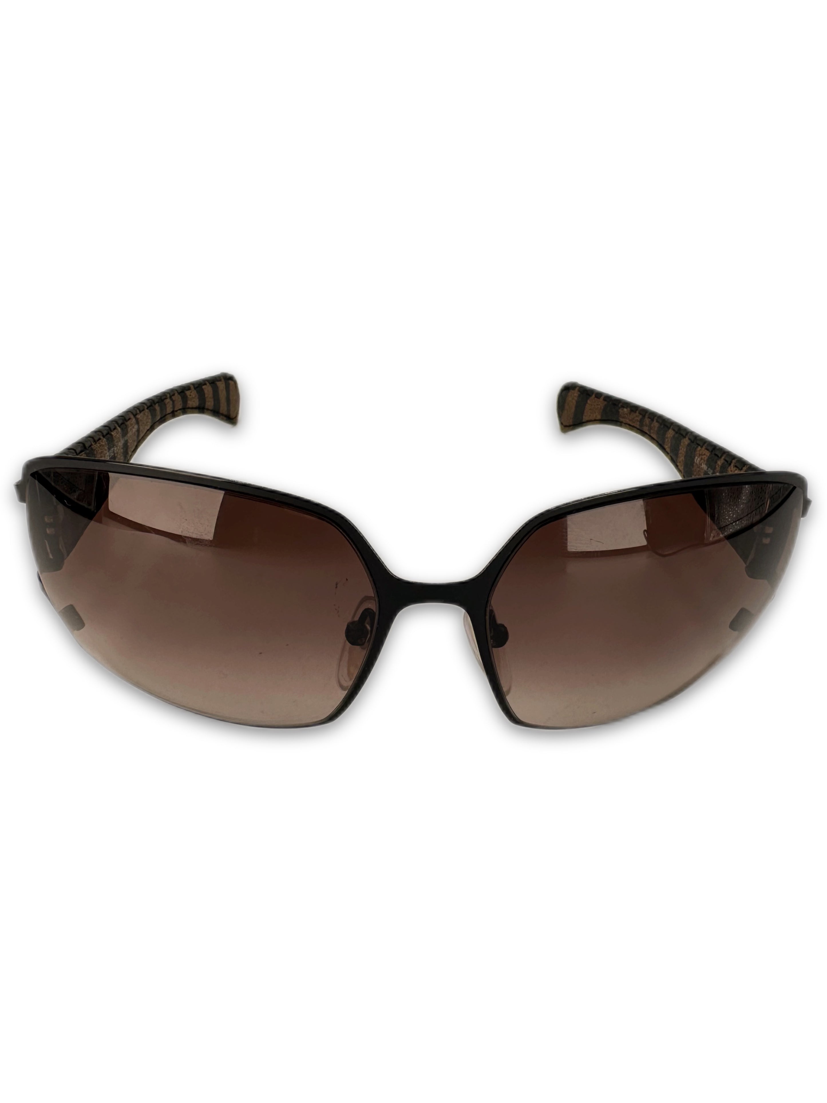 Chrome Hearts ‘Poon I’ Brown Camo Silver Scroll Logo Sunglasses