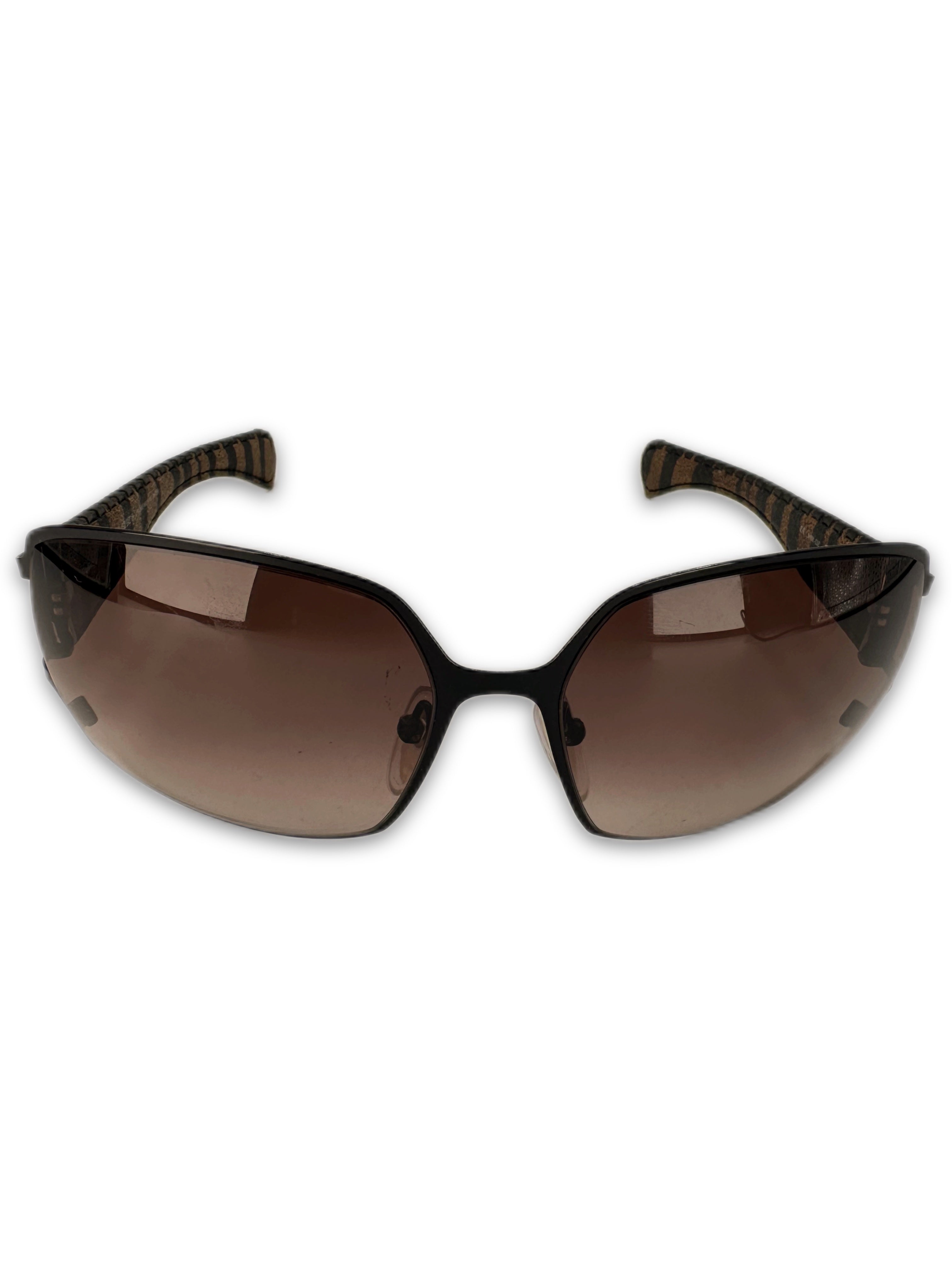 Chrome Hearts ‘Poon I’ Brown Camo Silver Scroll Logo Sunglasses