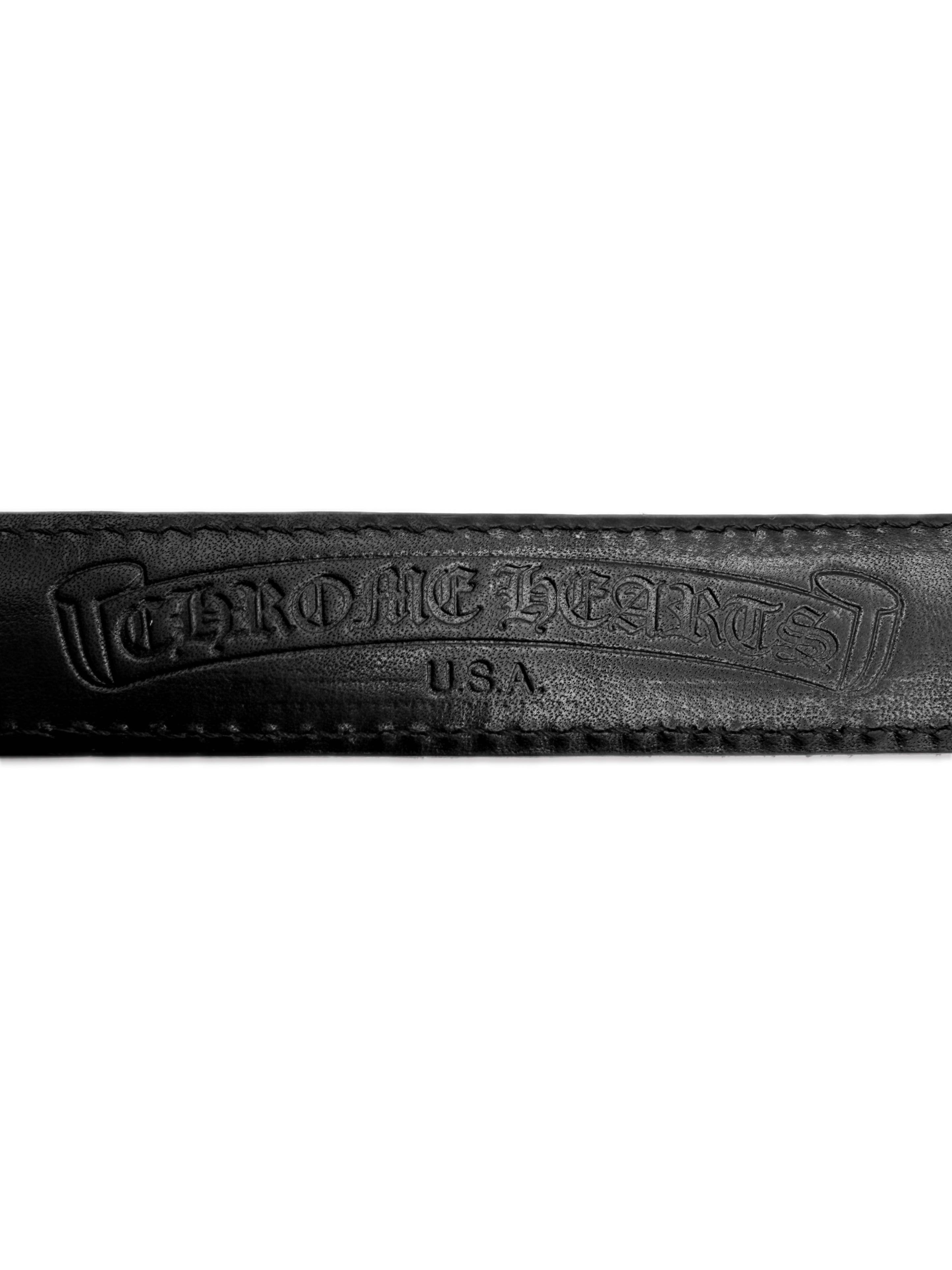 Chrome Hearts 3 Piece Western XXL 1 inch Black Leather Belt