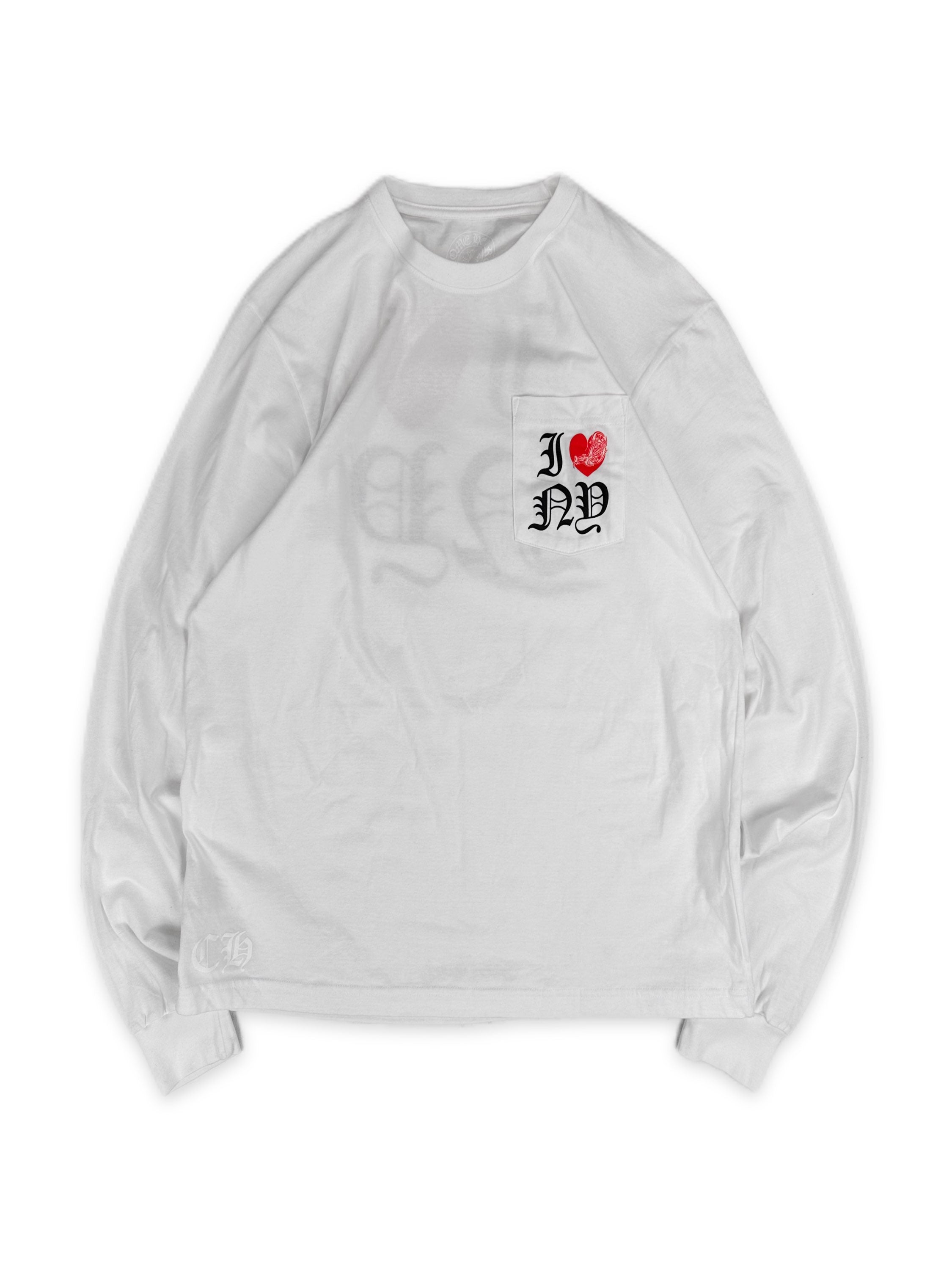 Chrome Hearts ‘I Heart NY’ White Graphic Long Sleeve Shirt