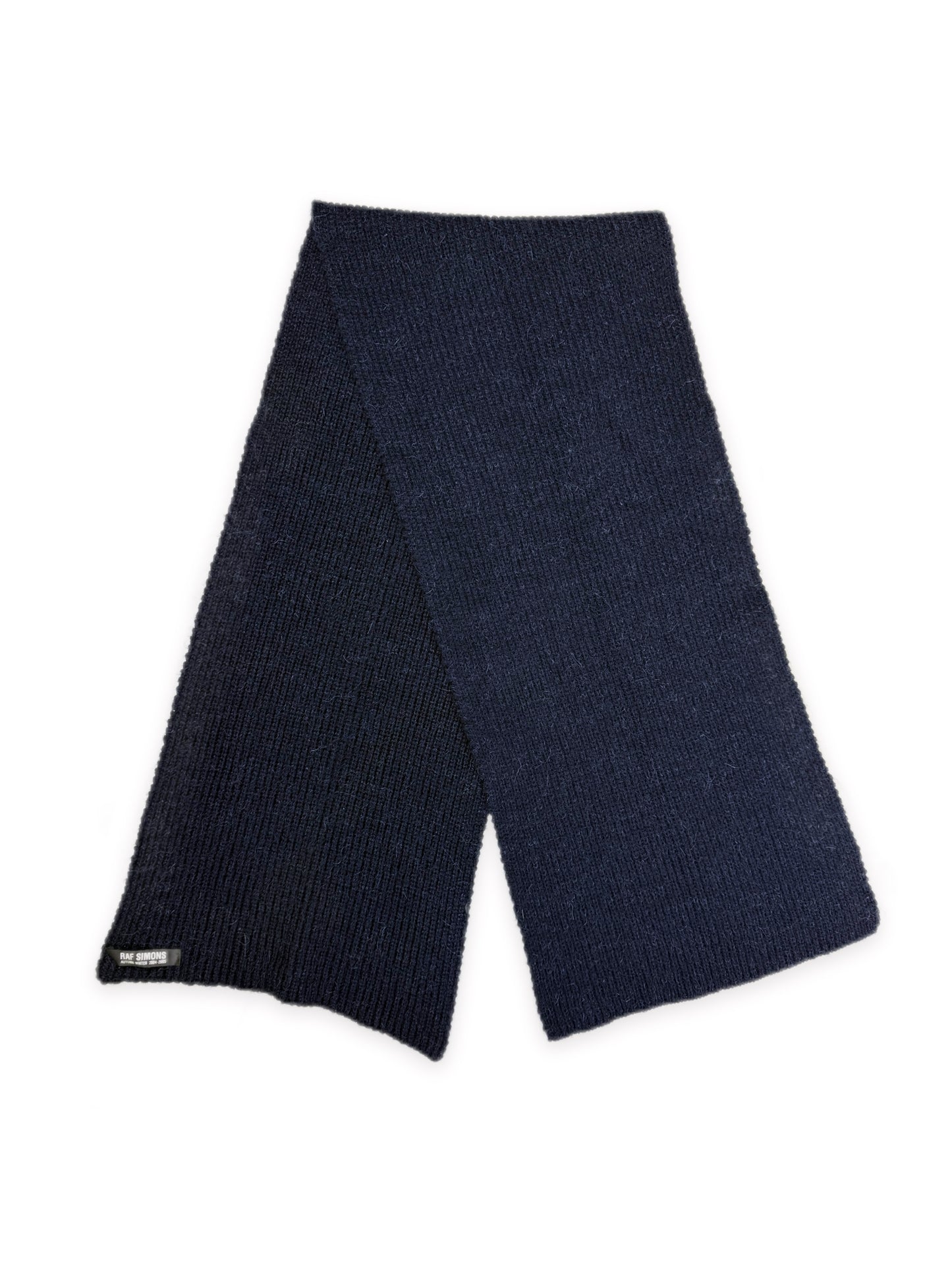AW04 Raf Simons ‘Waves’ Blue Wool Head Scarf
