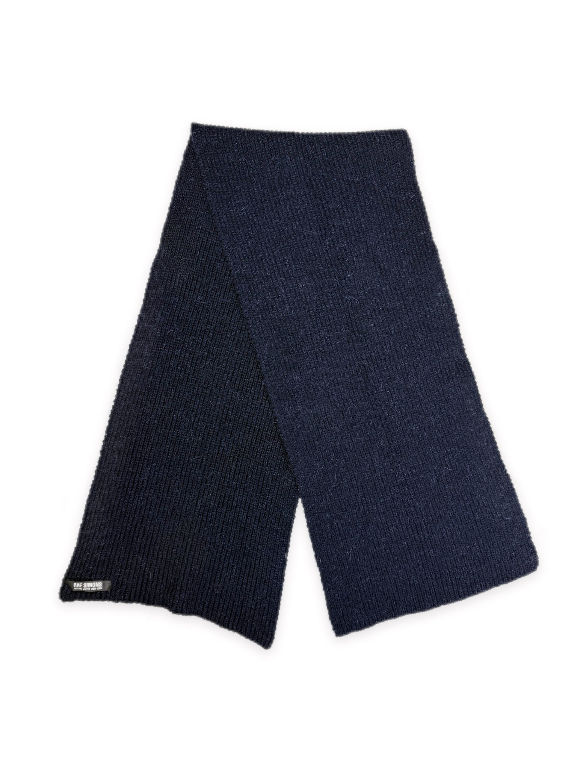 AW04 Raf Simons ‘Waves’ Blue Wool Head Scarf