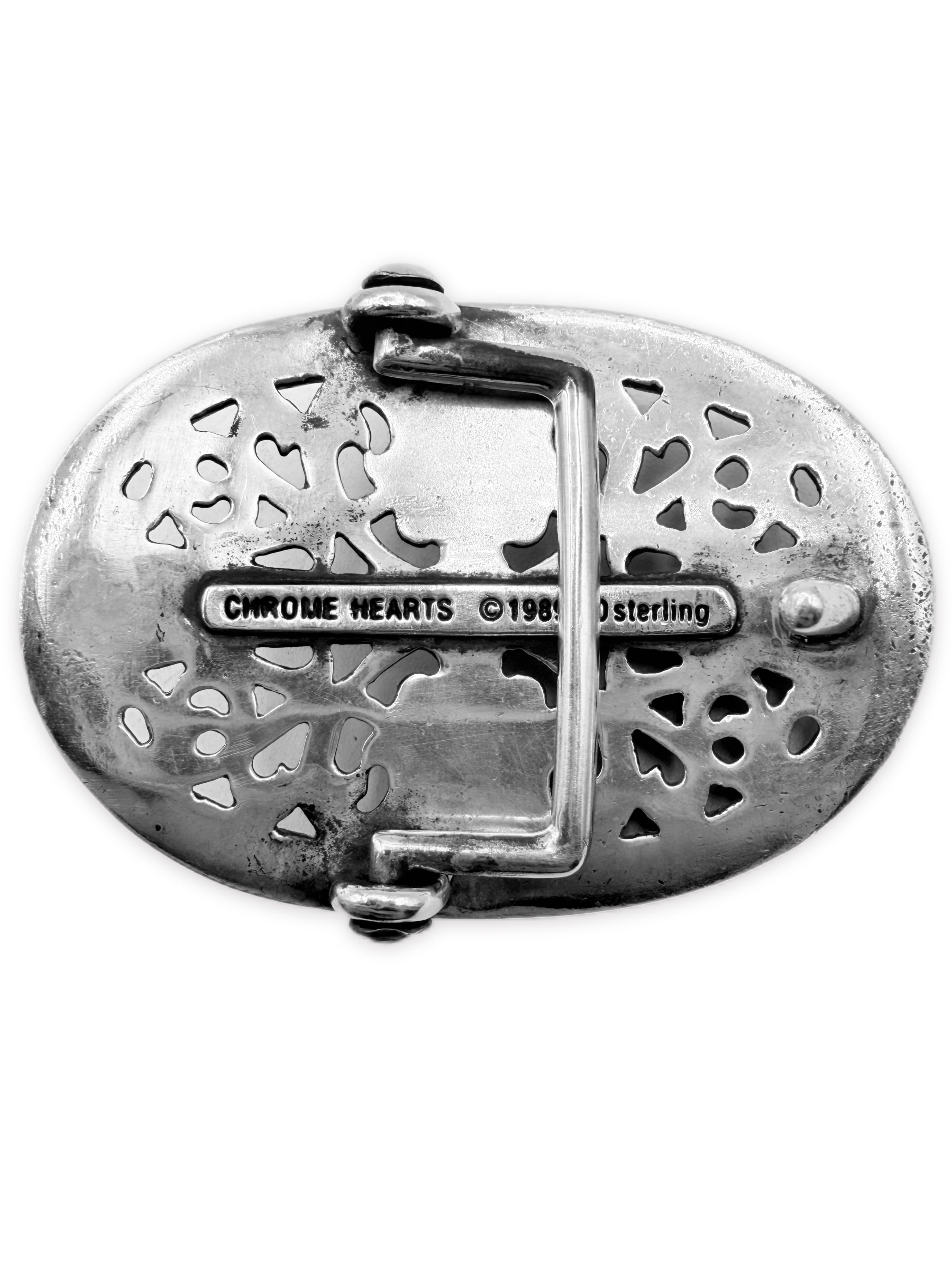 Chrome Hearts Oval 1.5 inch .925 Silver Belt Buckle