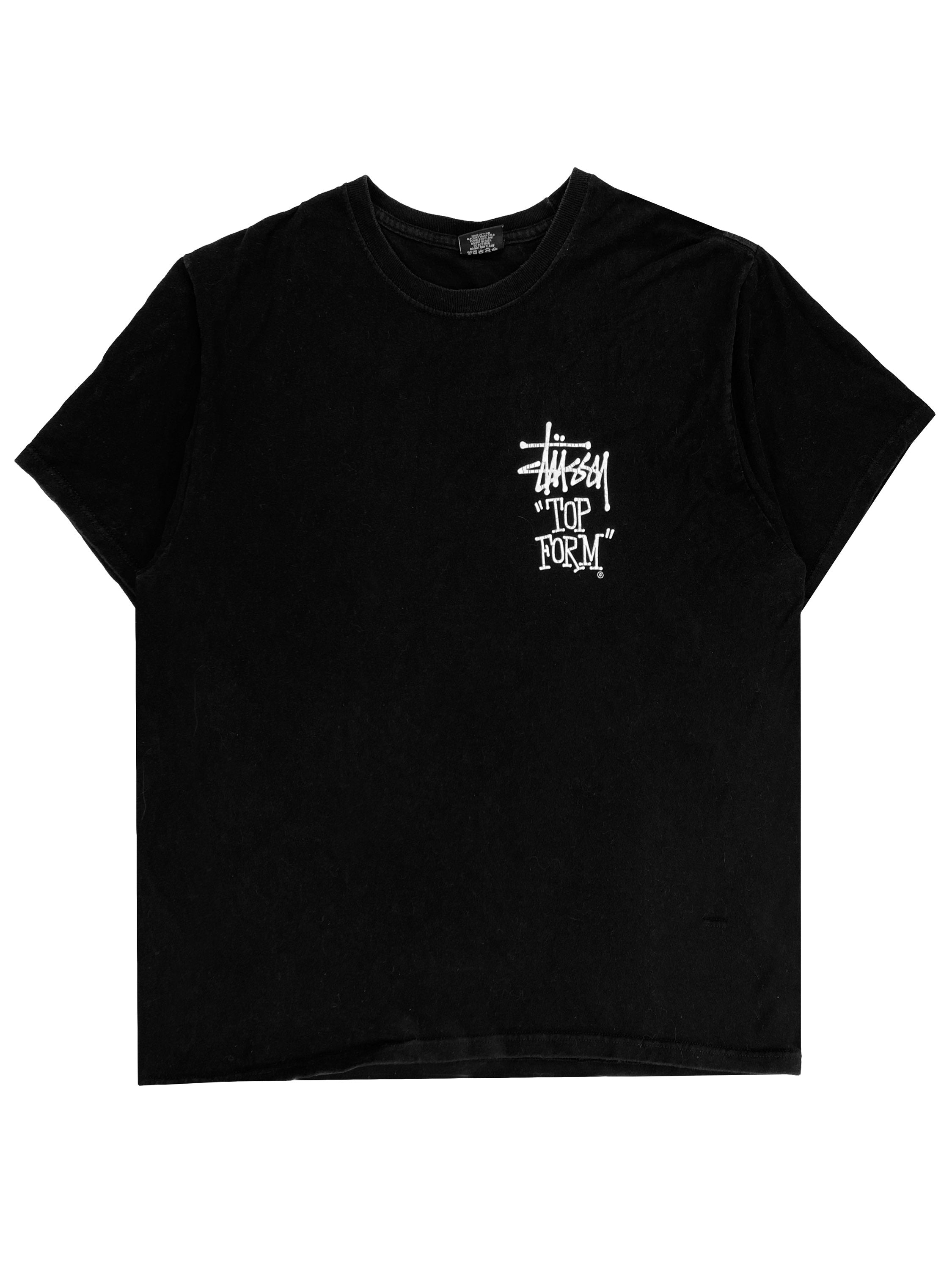 Stüssy ‘Top Form’ Slogan Black Graphic T-Shirt
