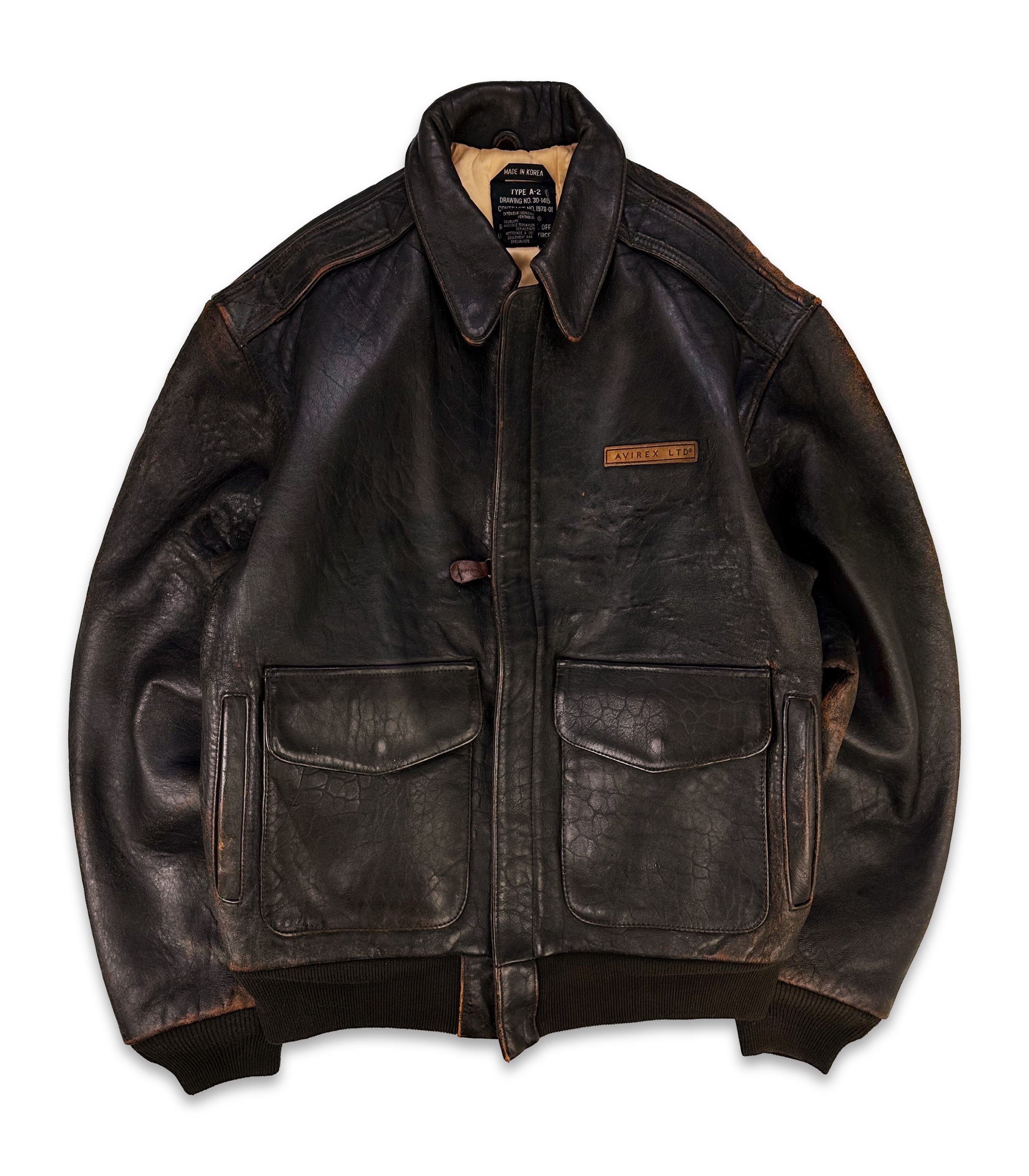 90s Avirex ‘Sack Time’ Pin-Up Girl Hand Painted Leather Bomber Jacket