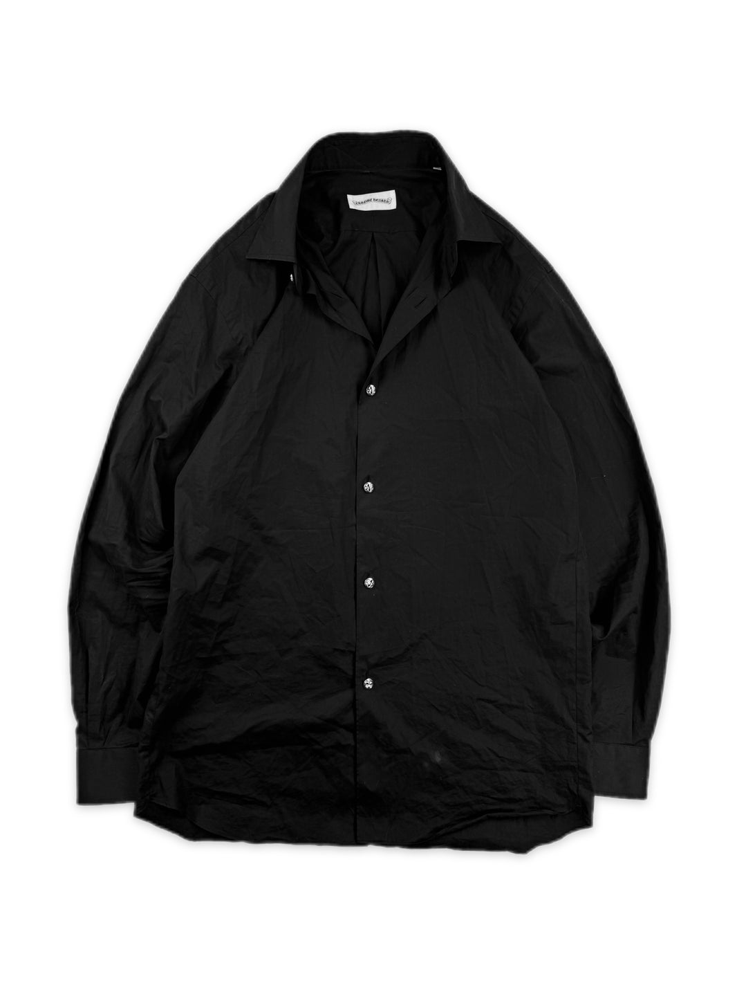 Chrome Hearts BS Fleur de Lis Rhodium Black Button Up Shirt
