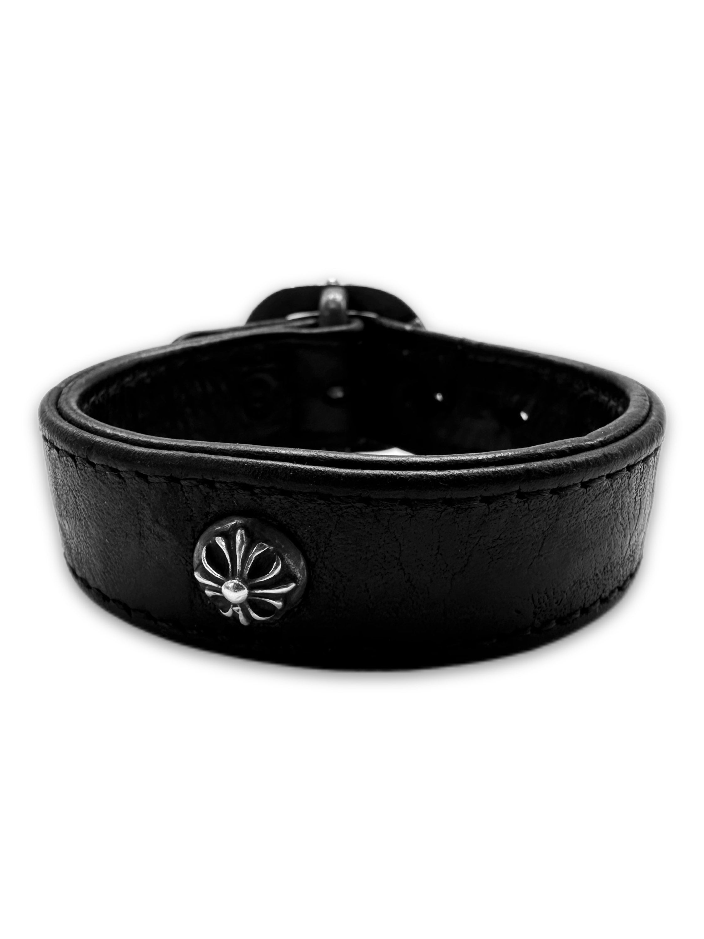 Chrome Hearts ‘Gunslinger’ Buckle .925 Silver Leather Bracelet