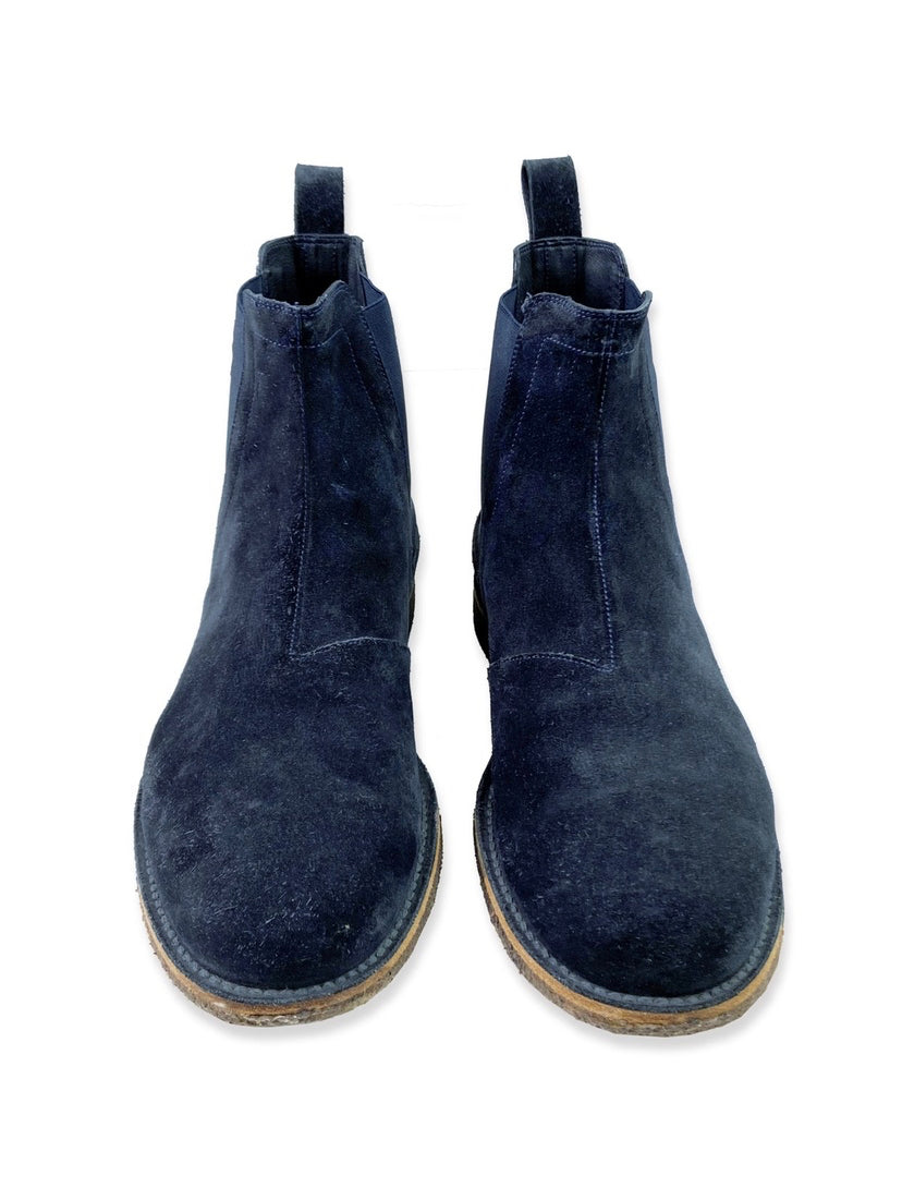 Bottega Veneta Suede Navy Blue Chelsea Boots