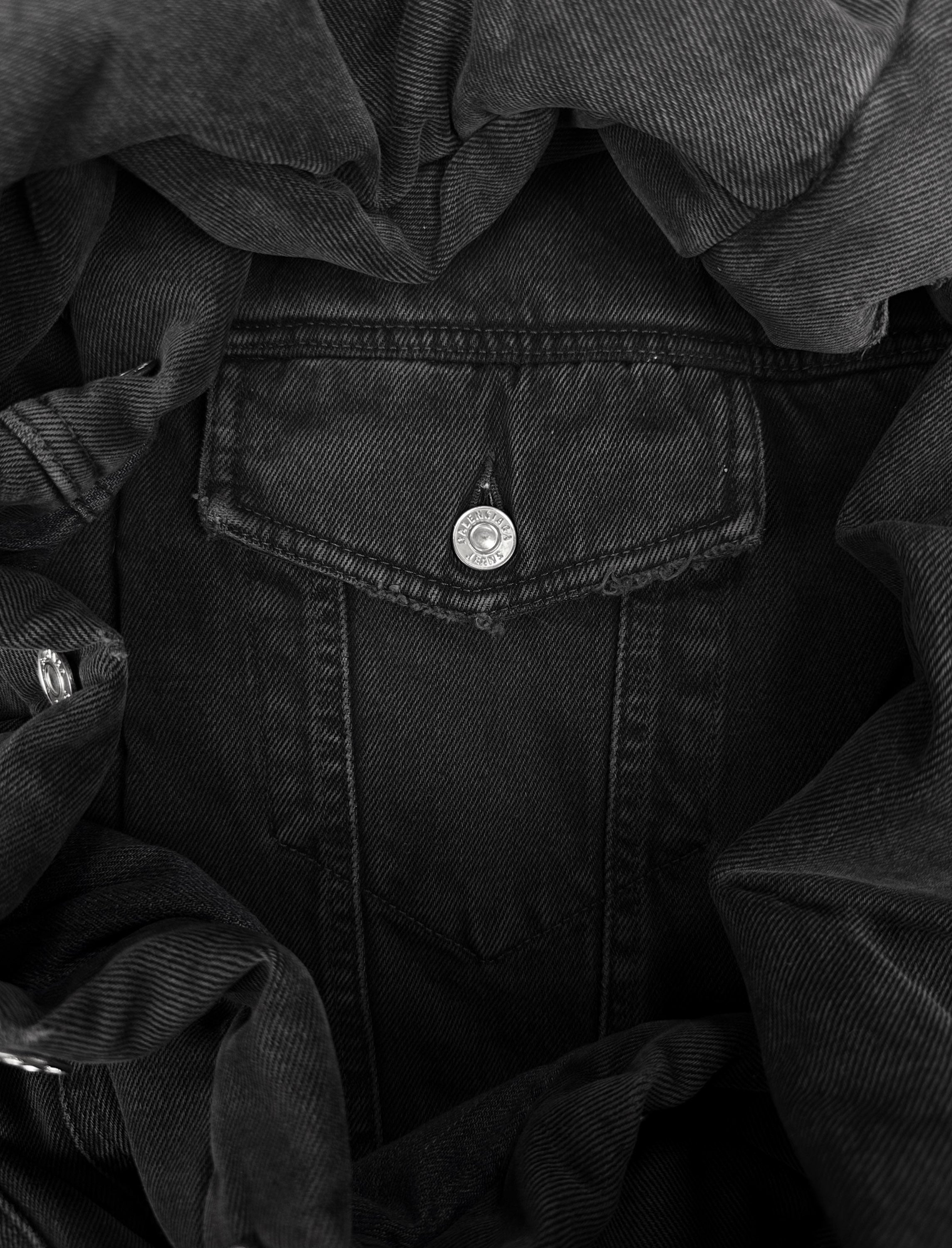 SS22 Balenciaga ‘Padded’ Oversized Washed Denim Jacket