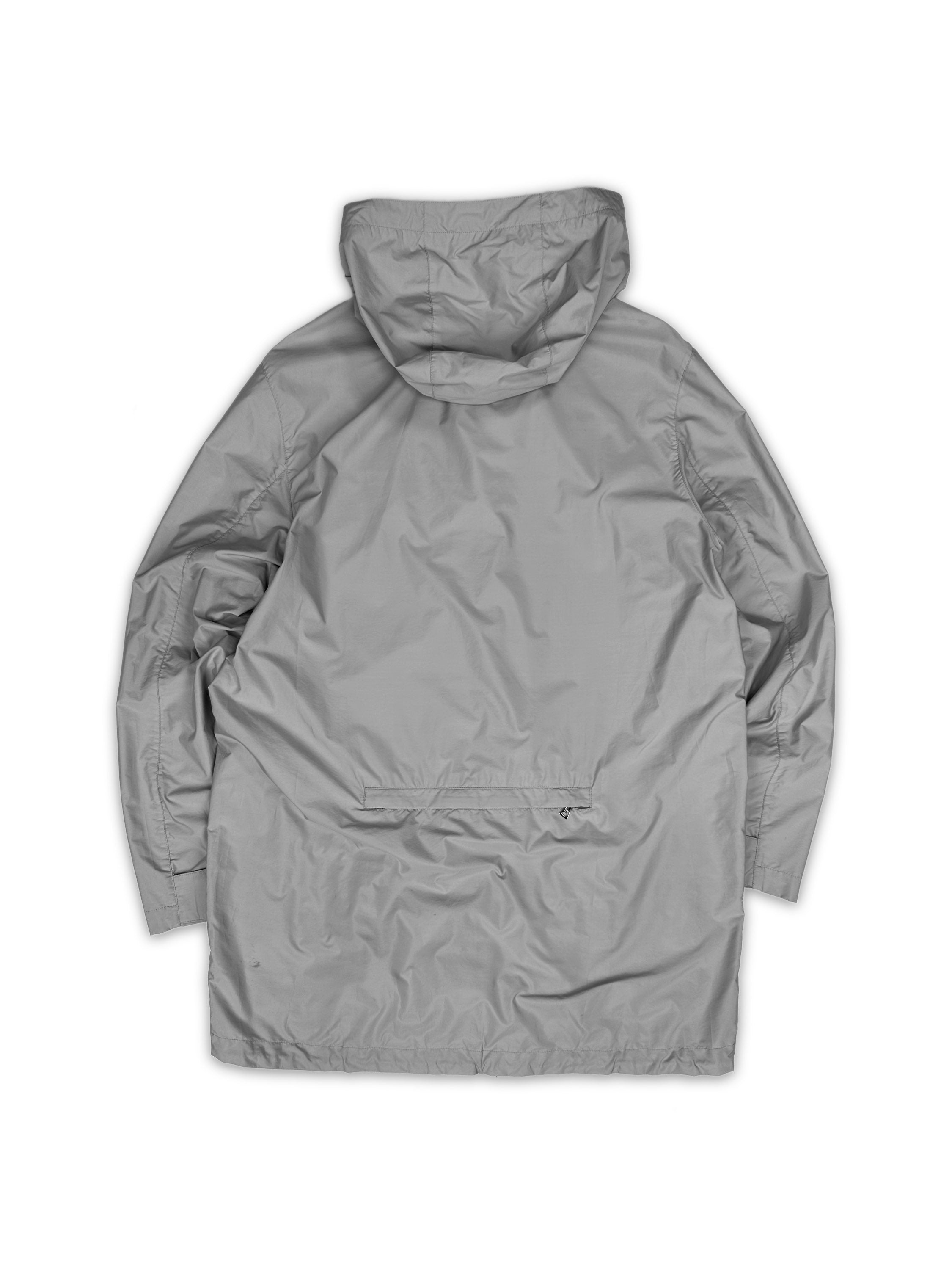 00s Prada Sport ‘Packable’ Linea Rossa Silver Trench Coat