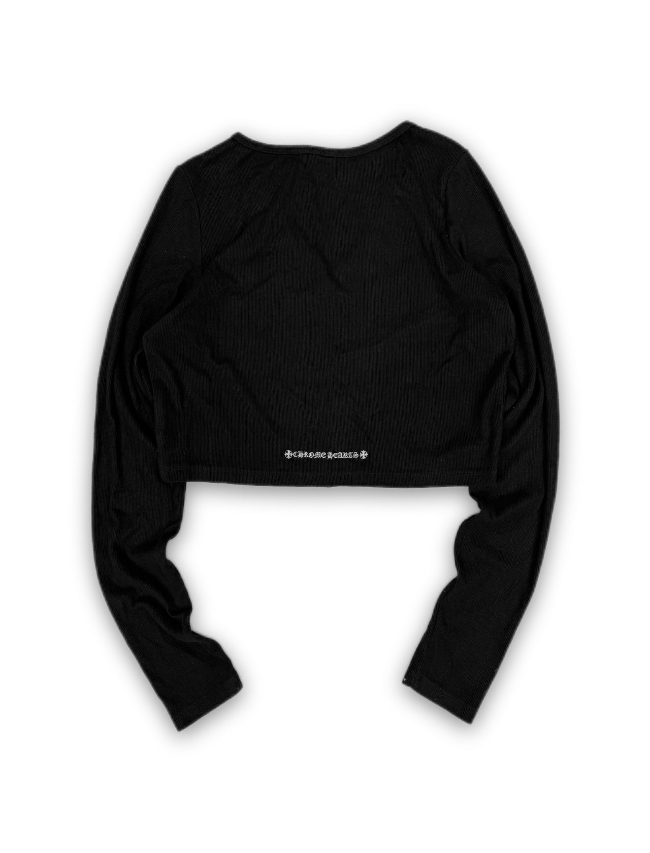 Chrome Hearts ‘Dagger’ Cropped Black Long Sleeve Cardigan
