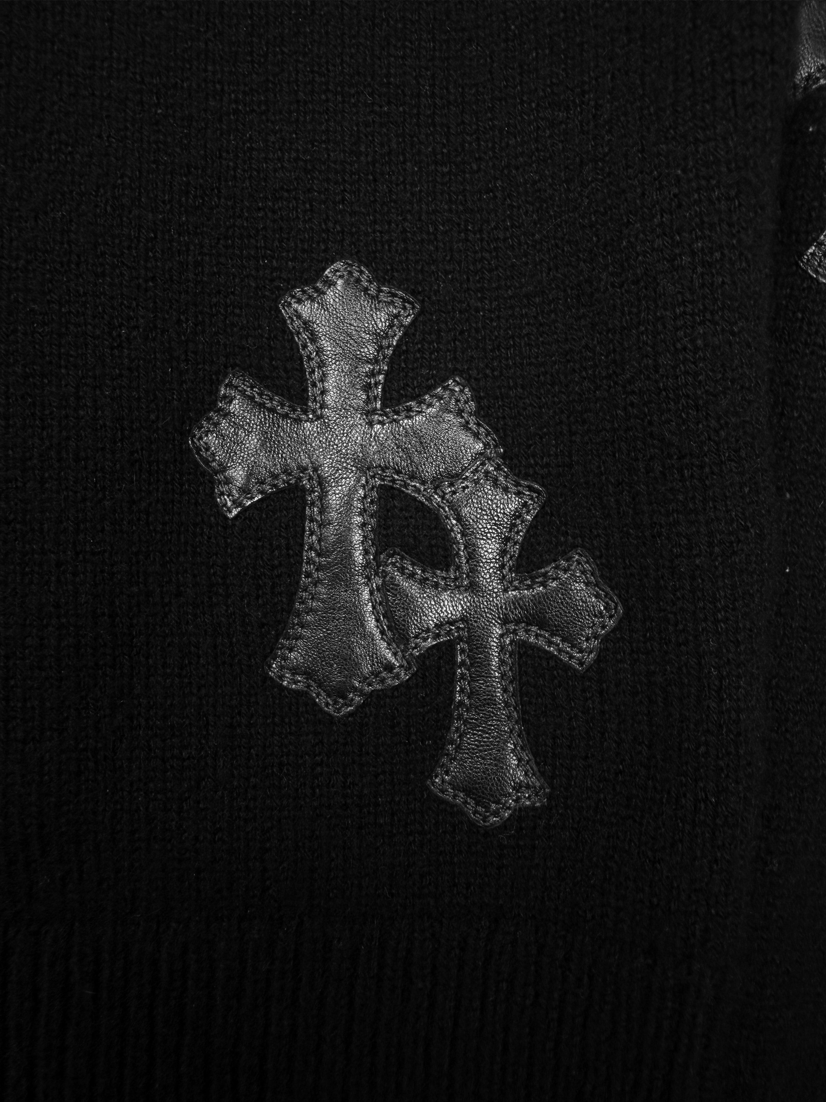 Chrome Hearts Cashmere 9 Cross Patch Knitted Cloak Hood Hoodie