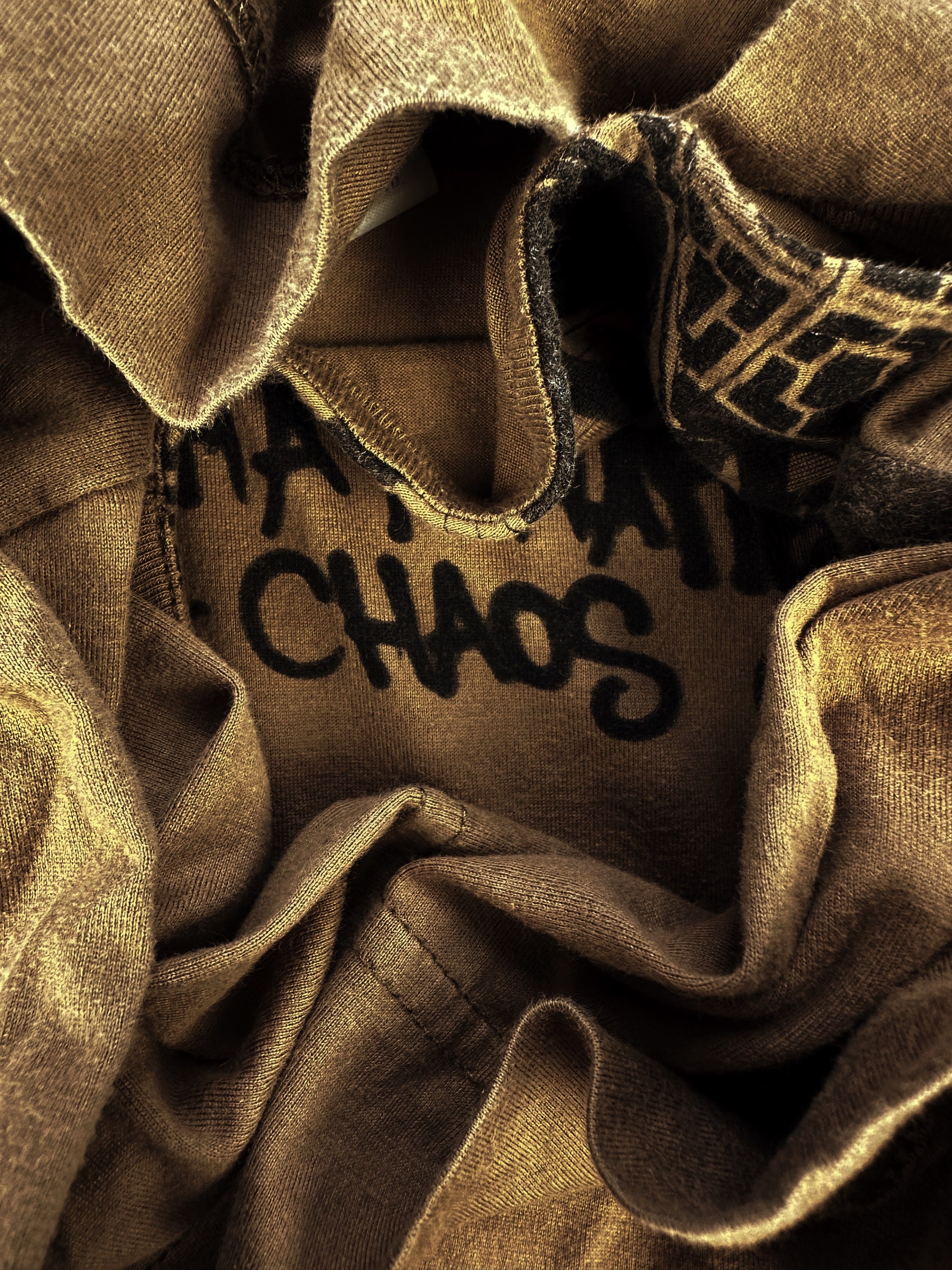 SS06 Julius_7 ‘Chaos’ Graffiti Tan Short Sleeve T-Shirt