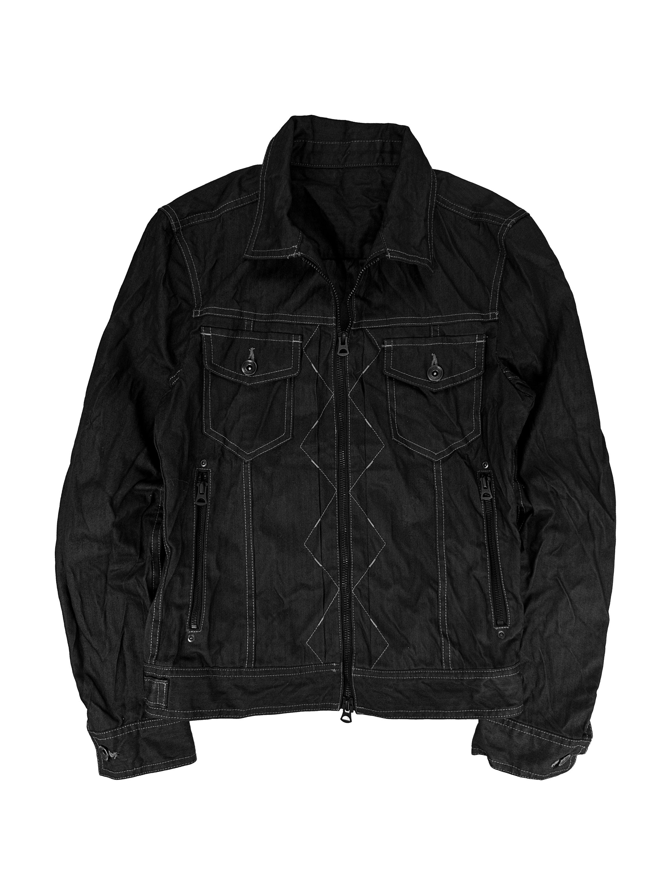 00s Tete Homme Contrast Stitch Black Work Jacket