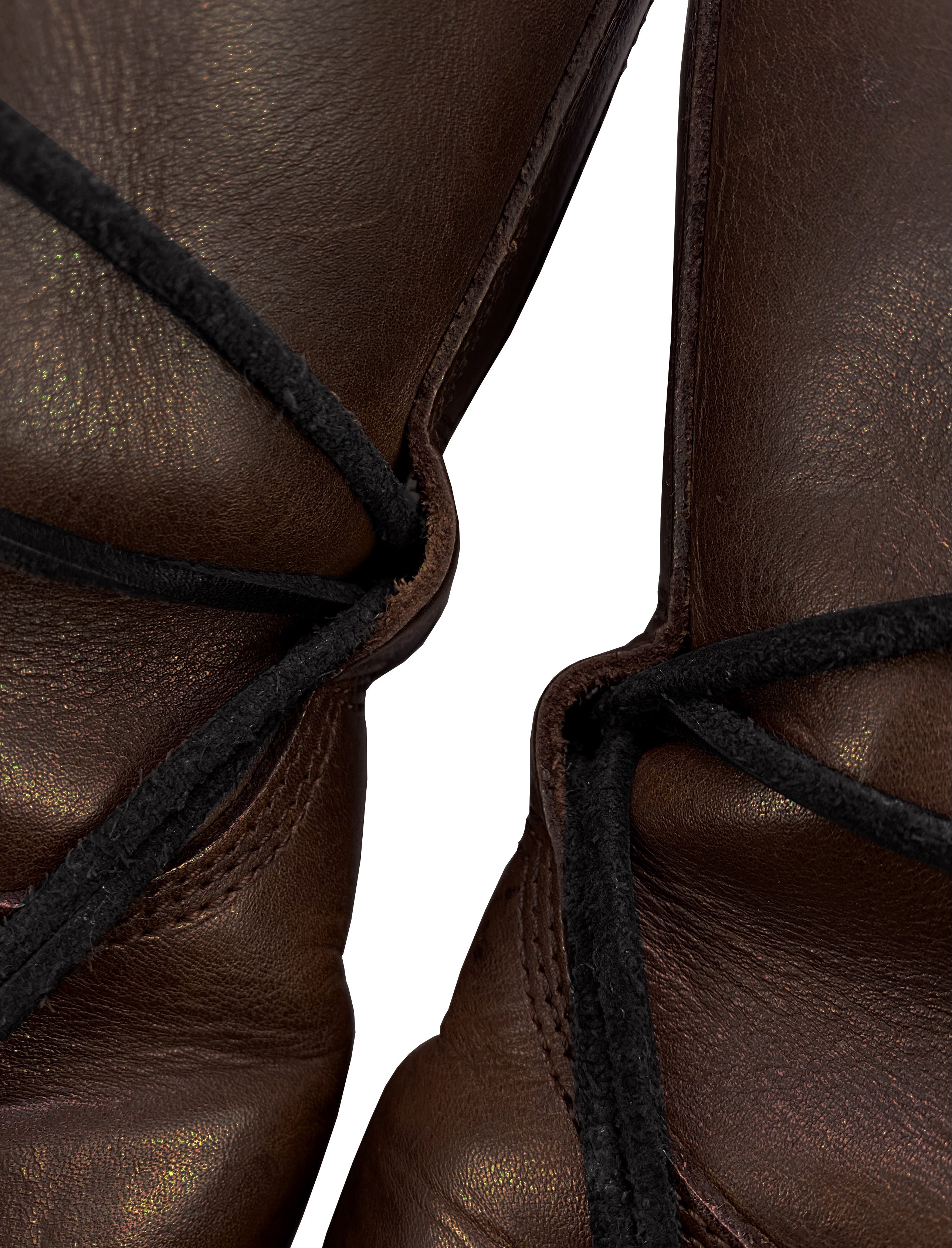AW97 Dirk Bikkembergs Leather Web Lace Steel Heel Combat Boots