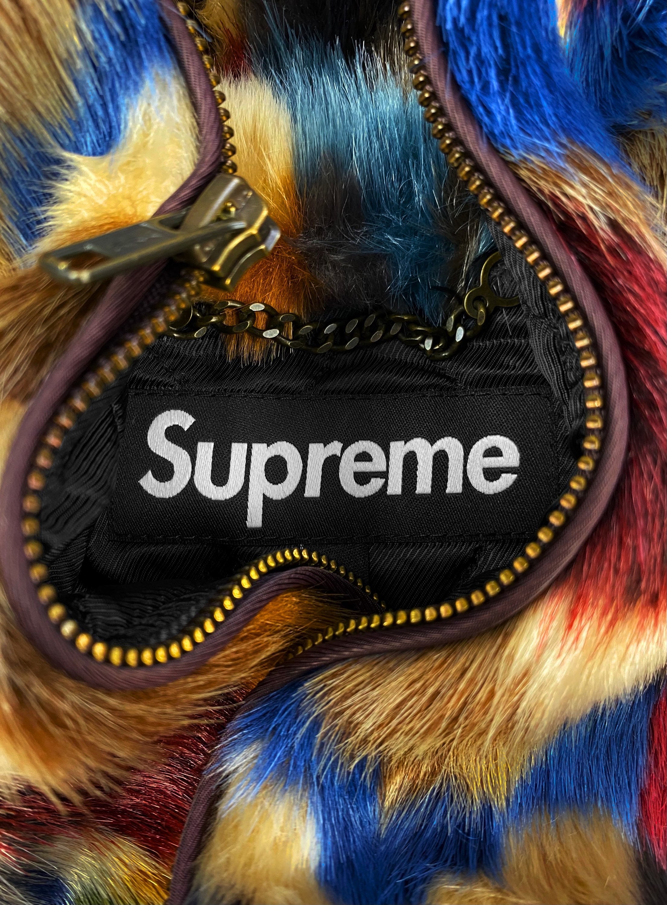FW22 Supreme ‘3M’ Faux Fur Multicoloured Thinsulate Bomber Jacket