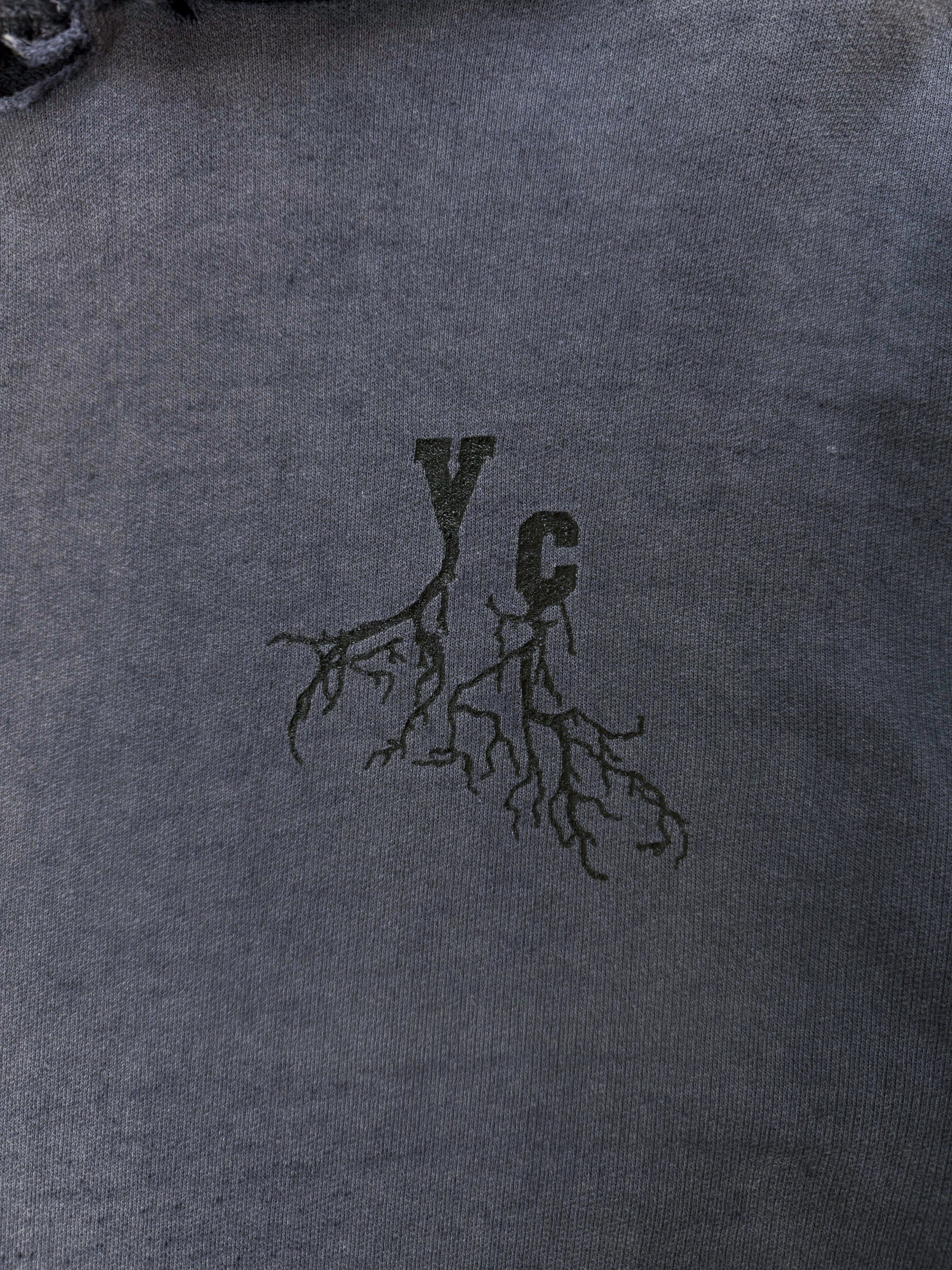 AW02 Raf Simons ‘Roots’ Virginia Creeper Sun Faded Black Hoodie