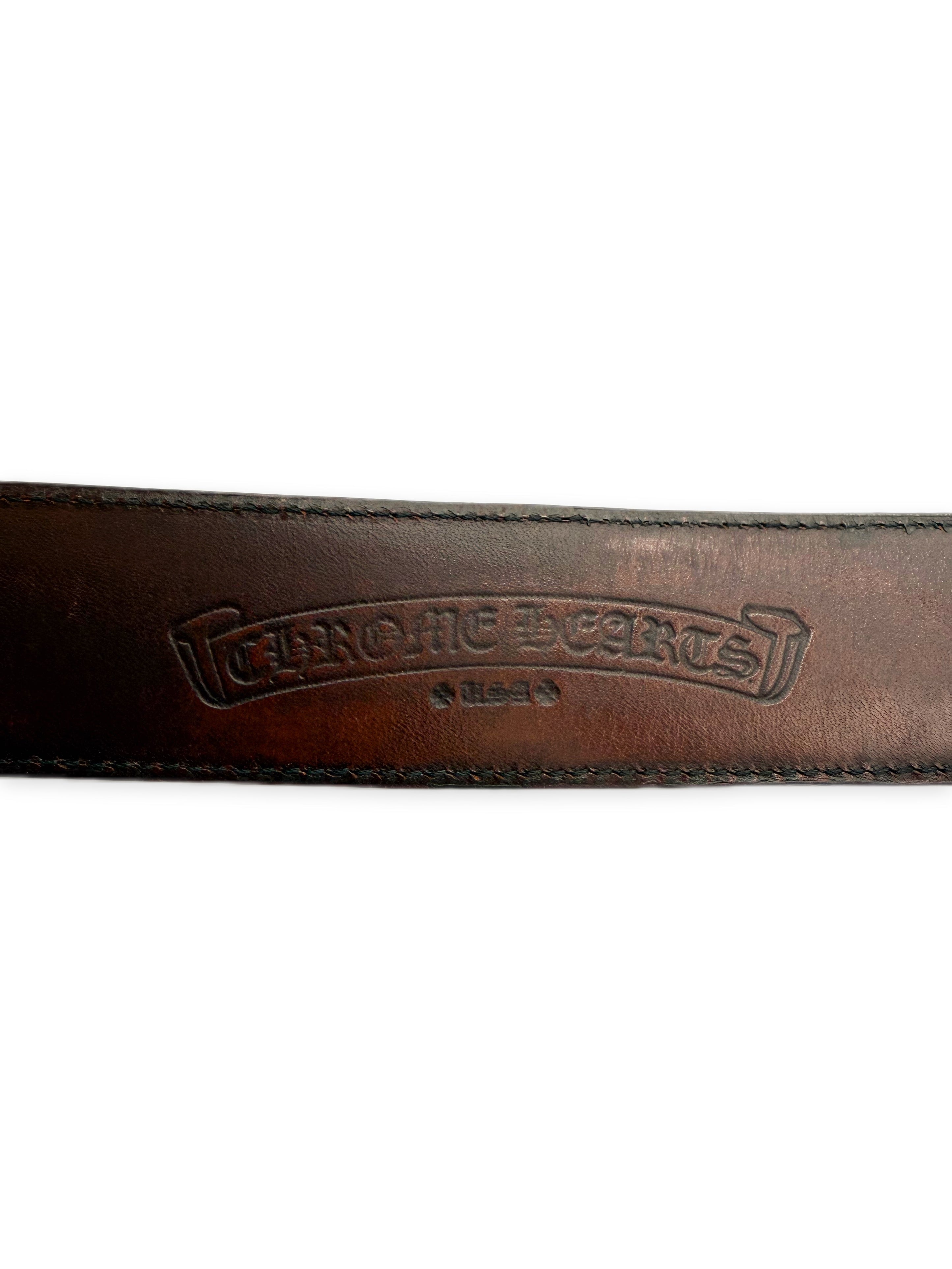 Chrome Hearts Brown Gunslinger .925 Silver Leather Belt