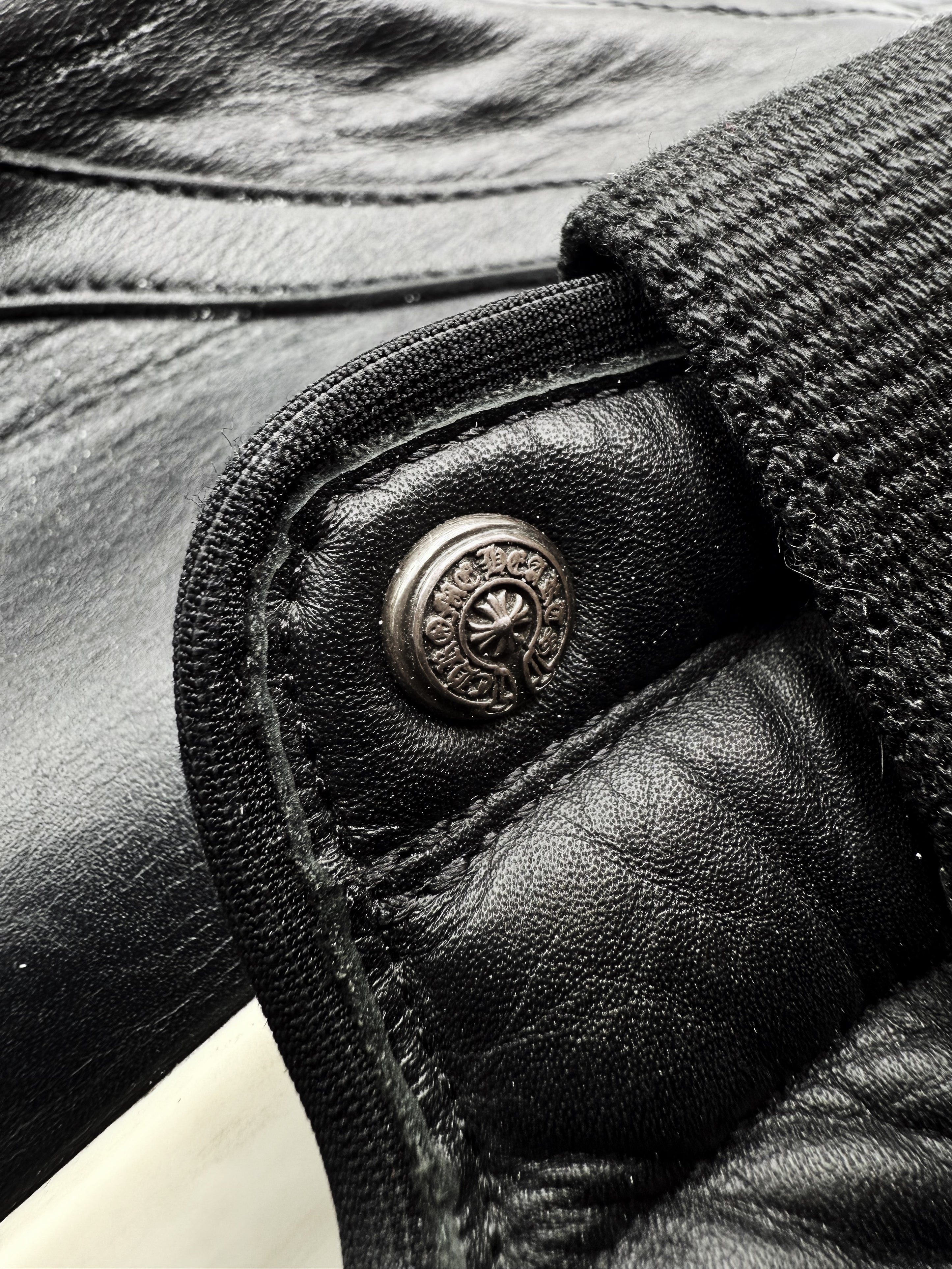 Chrome Hearts x Rick Owens Cross Dagger Hi-top Leather Geobasket Sneakers