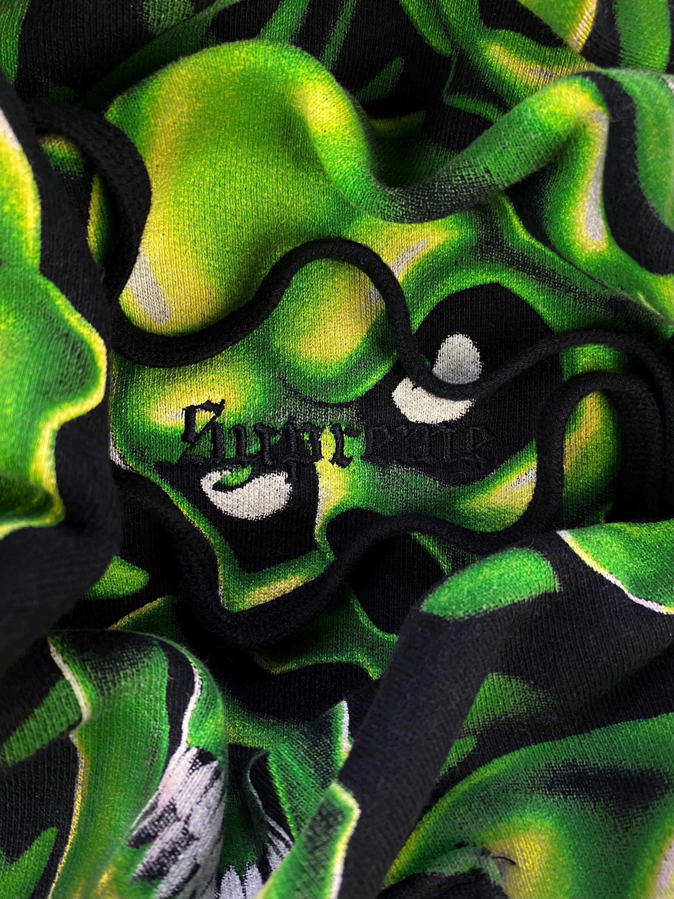 SS18 Supreme ‘Skull Pile’ Phosphorescent Full Print Hoodie
