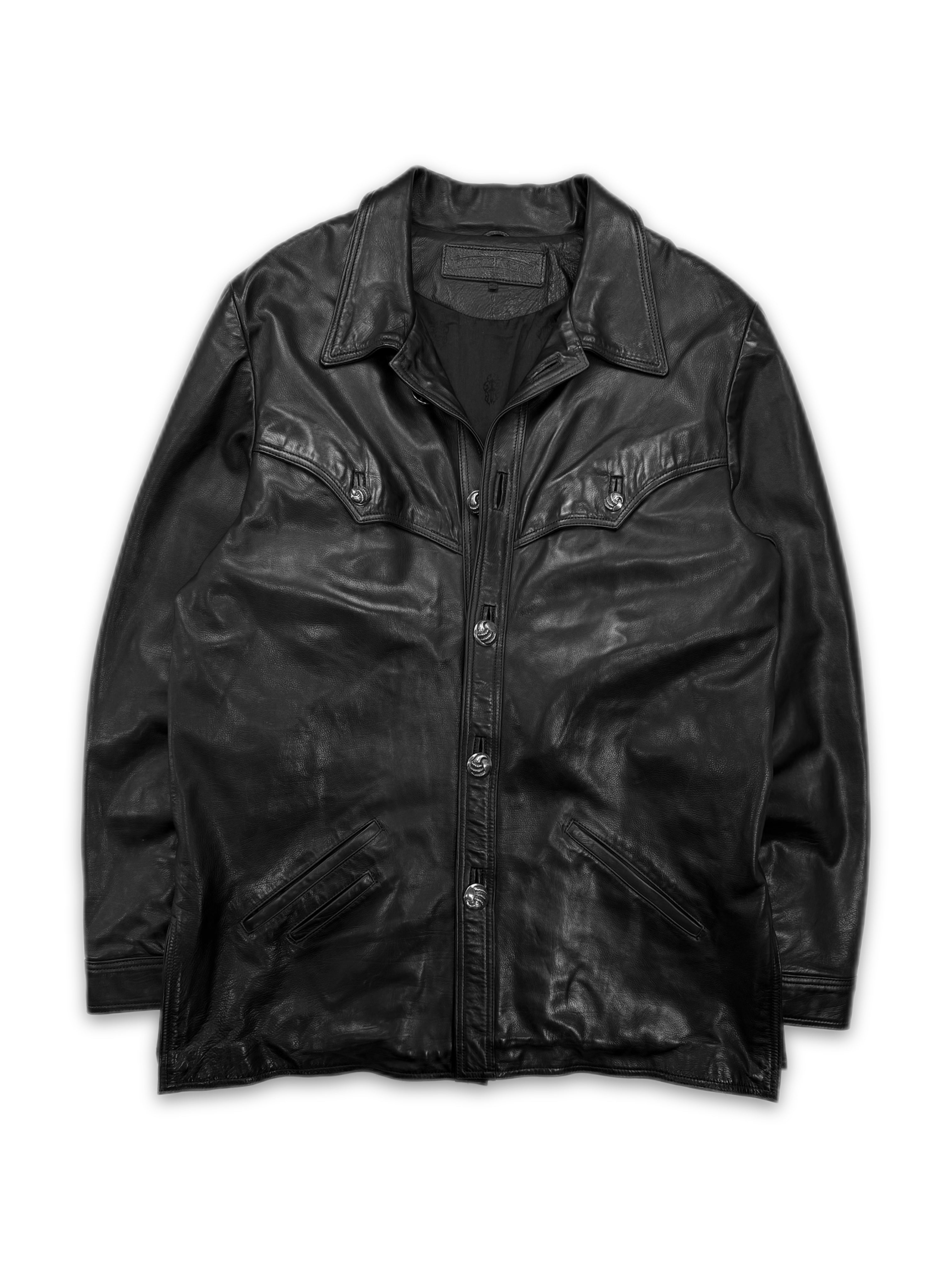 Chrome Hearts ‘Hunting’ Black Talon Button Leather Jacket