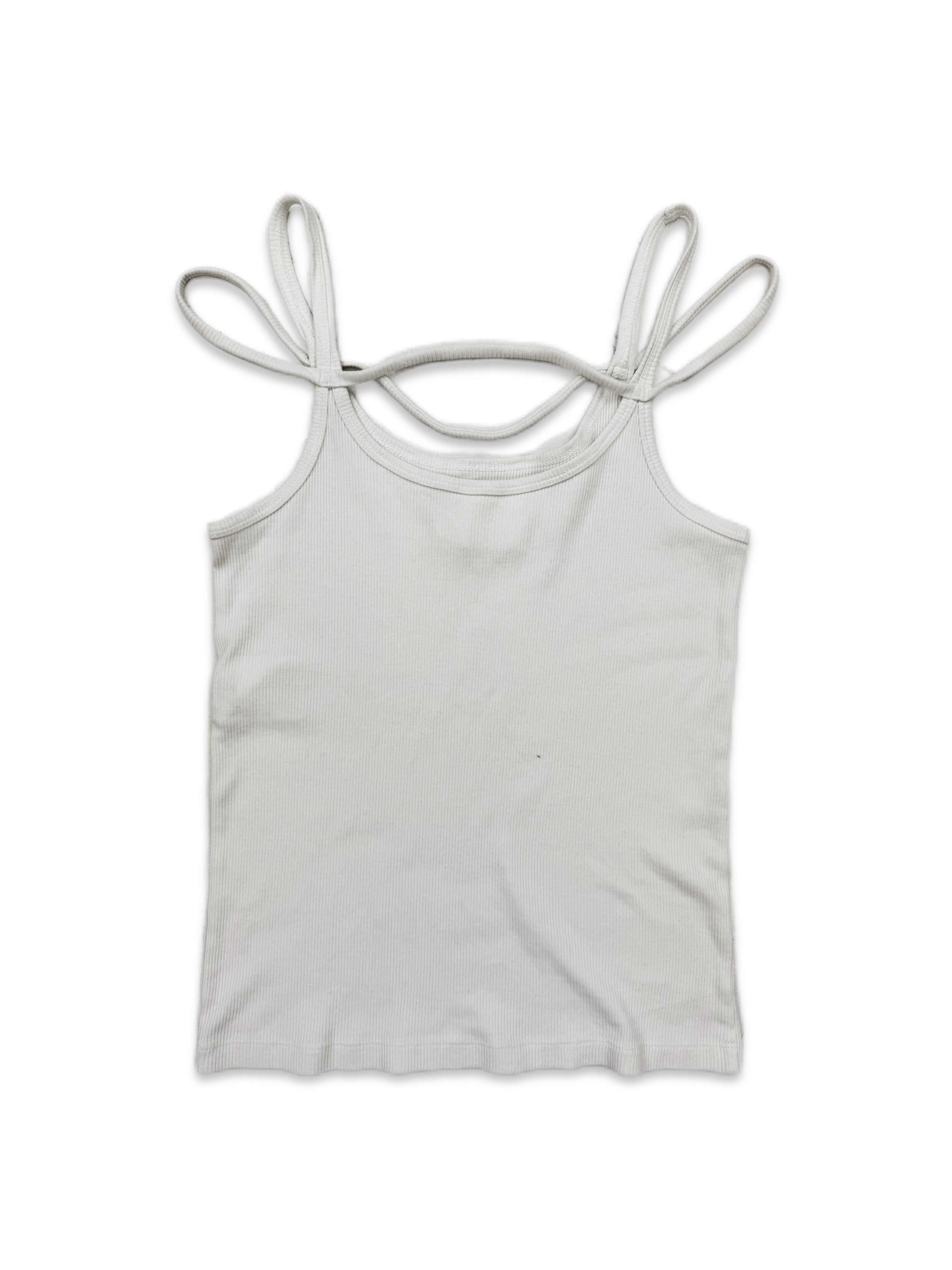 AW02 Maison Margiela Quad-String White Ribbed Tank Top