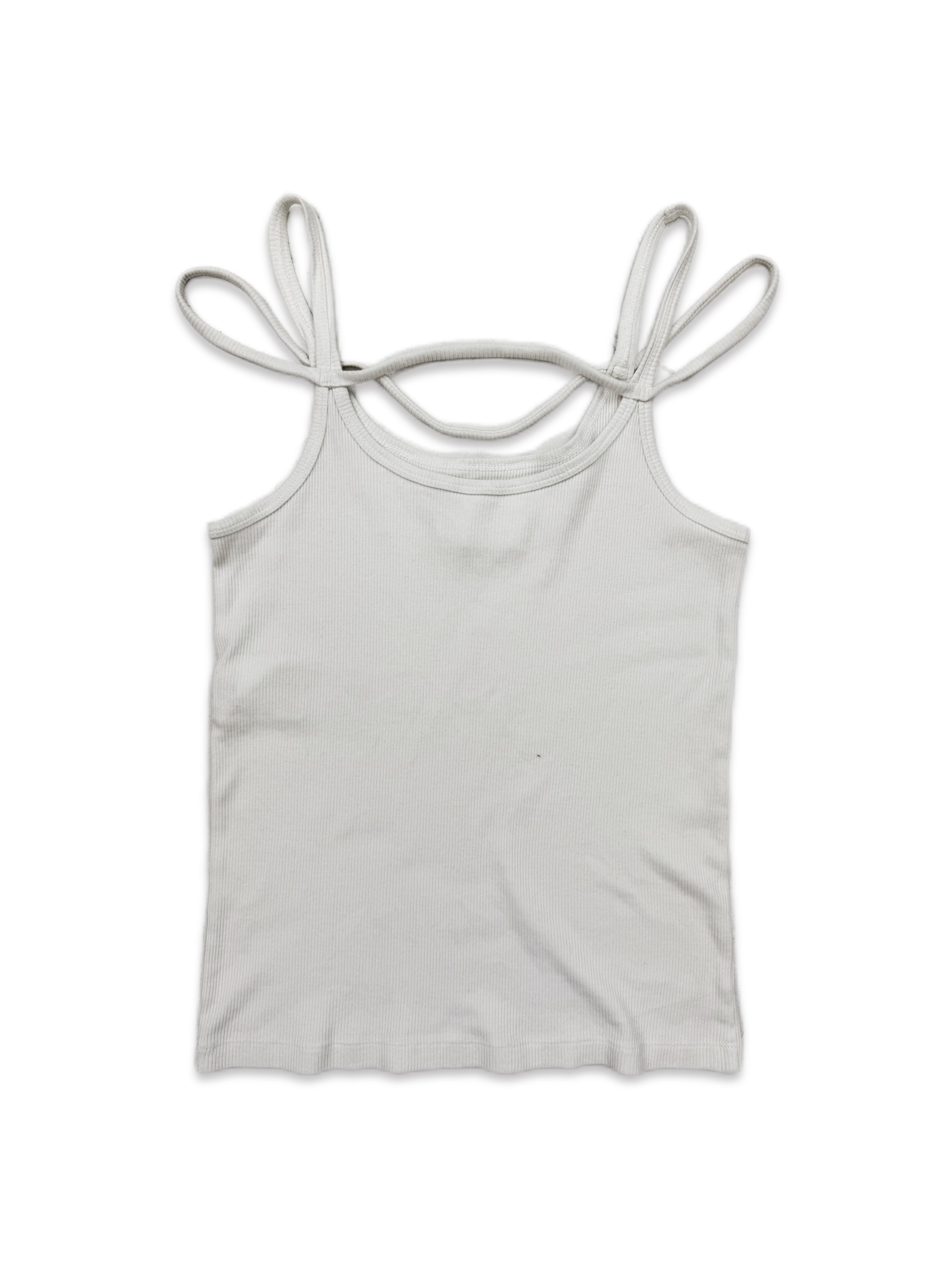 AW02 Maison Margiela Quad-String White Ribbed Tank Top