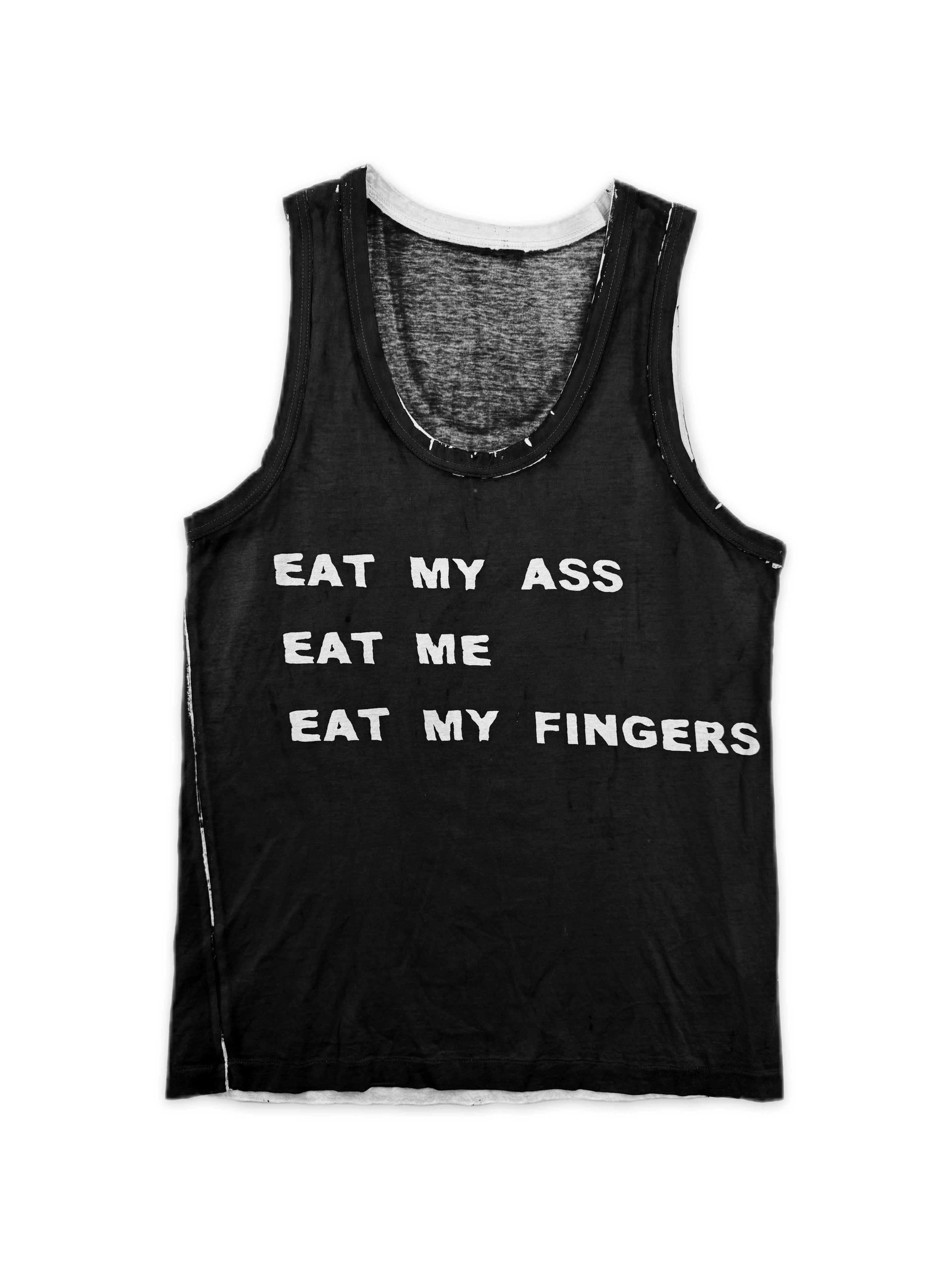 SS14 Yohji Yamamoto ‘Eat My Ass’ Overdyed Sleeveless Tank-top