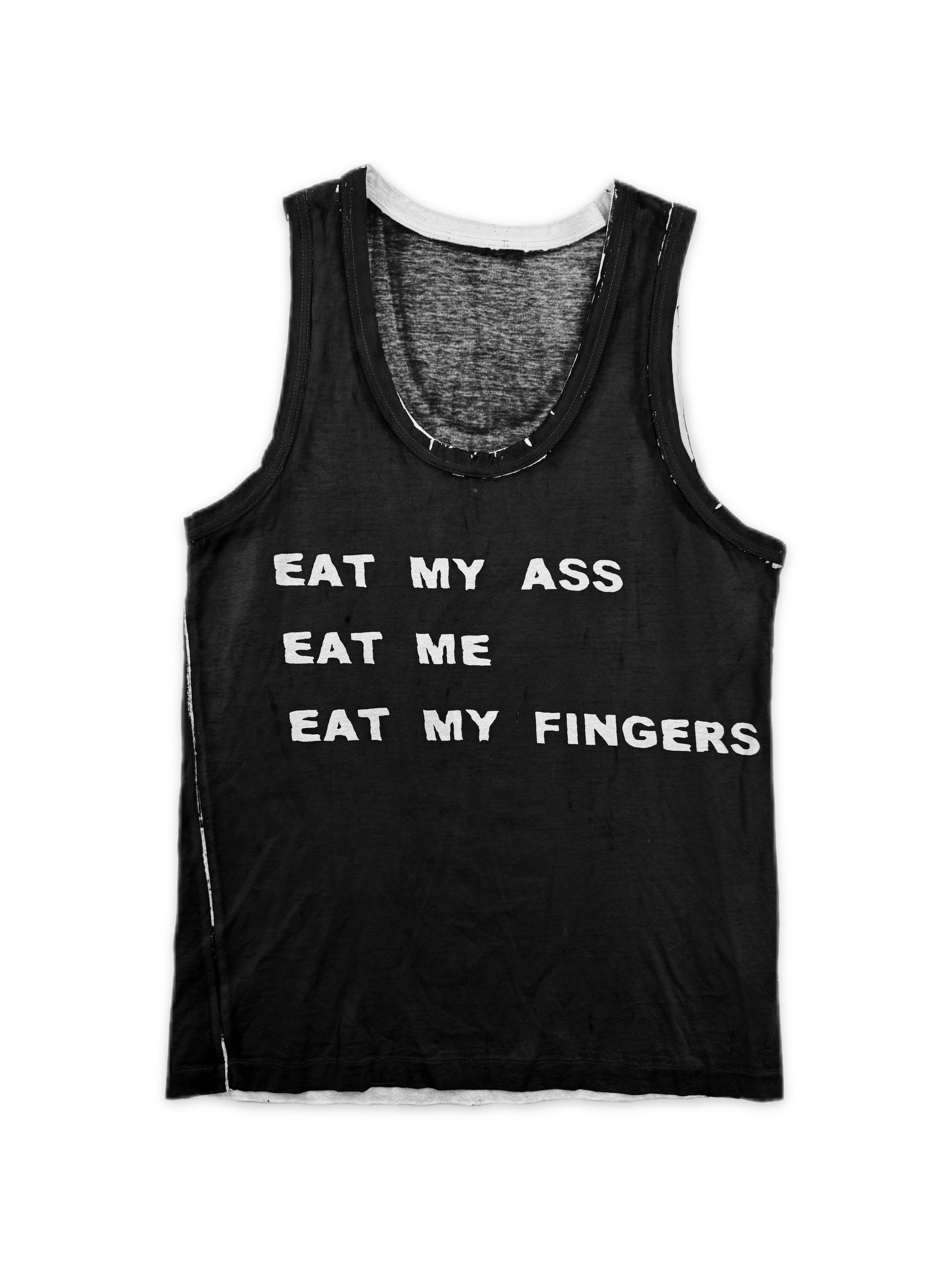 SS14 Yohji Yamamoto ‘Eat My Ass’ Overdyed Sleeveless Tank-top