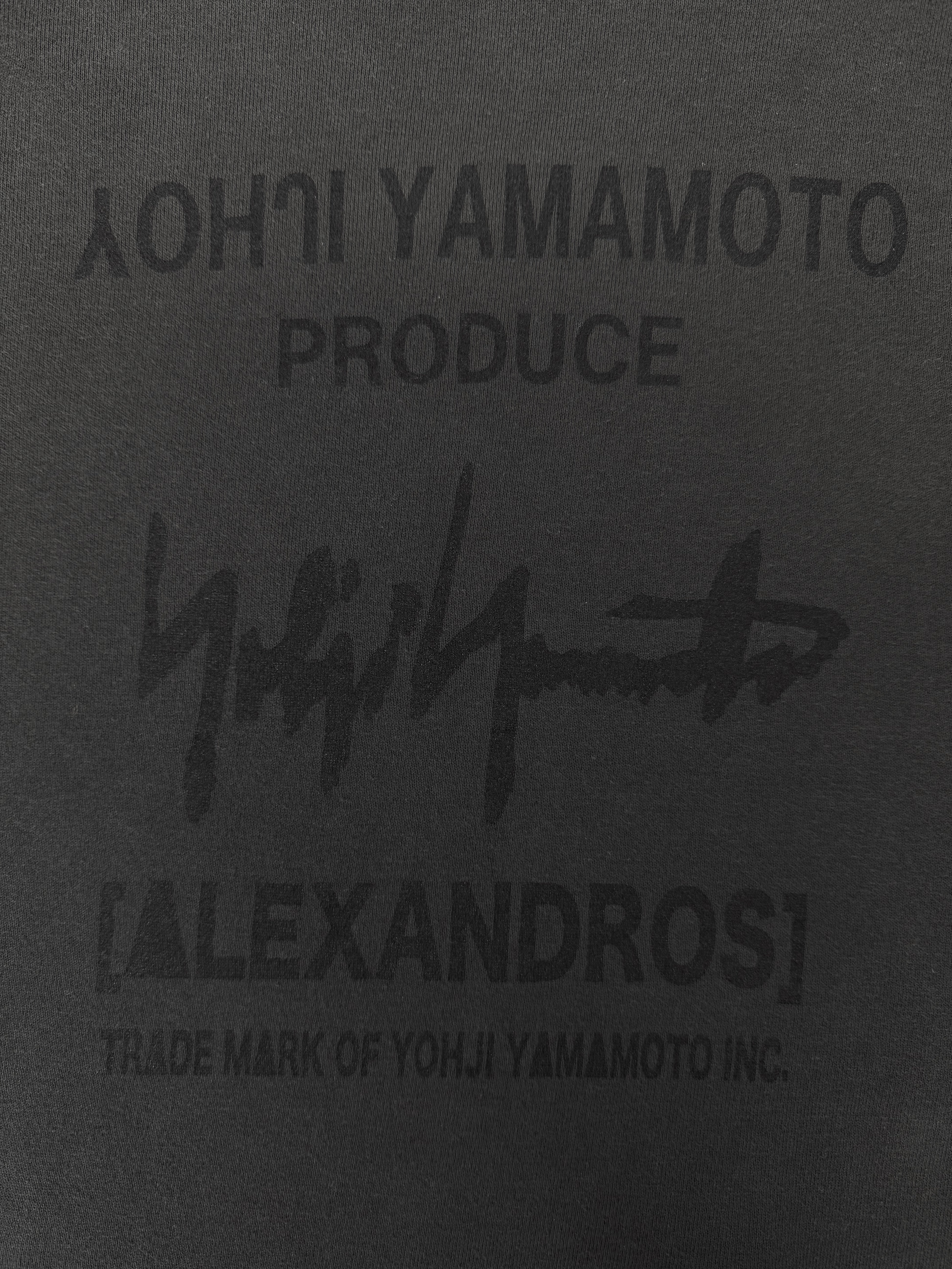 Yohji Yamamoto Produce Slate Grey Back Graphic Hoodie