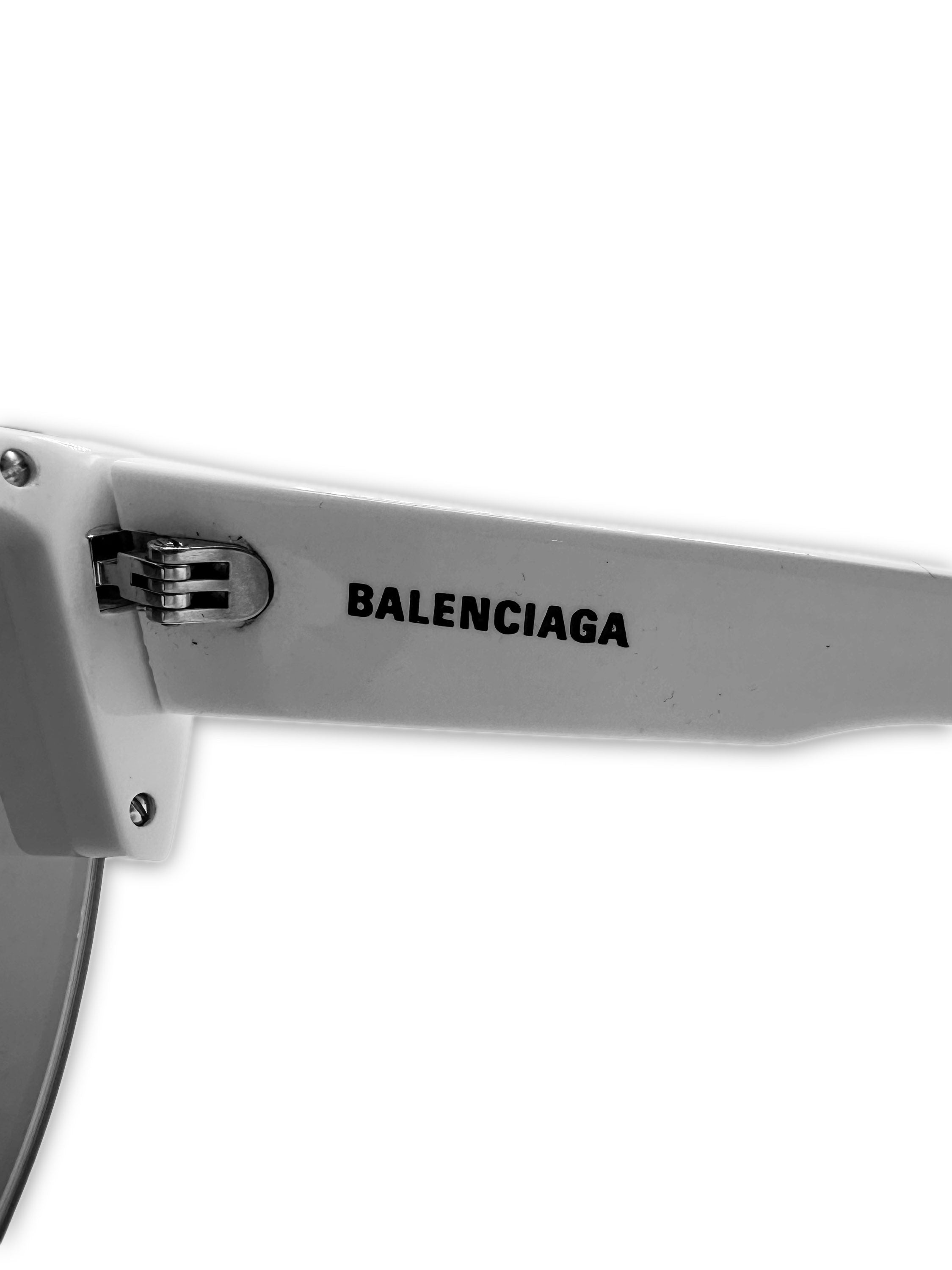 Balenciaga ‘Ski’ White Reflective Centre Logo Sunglasses