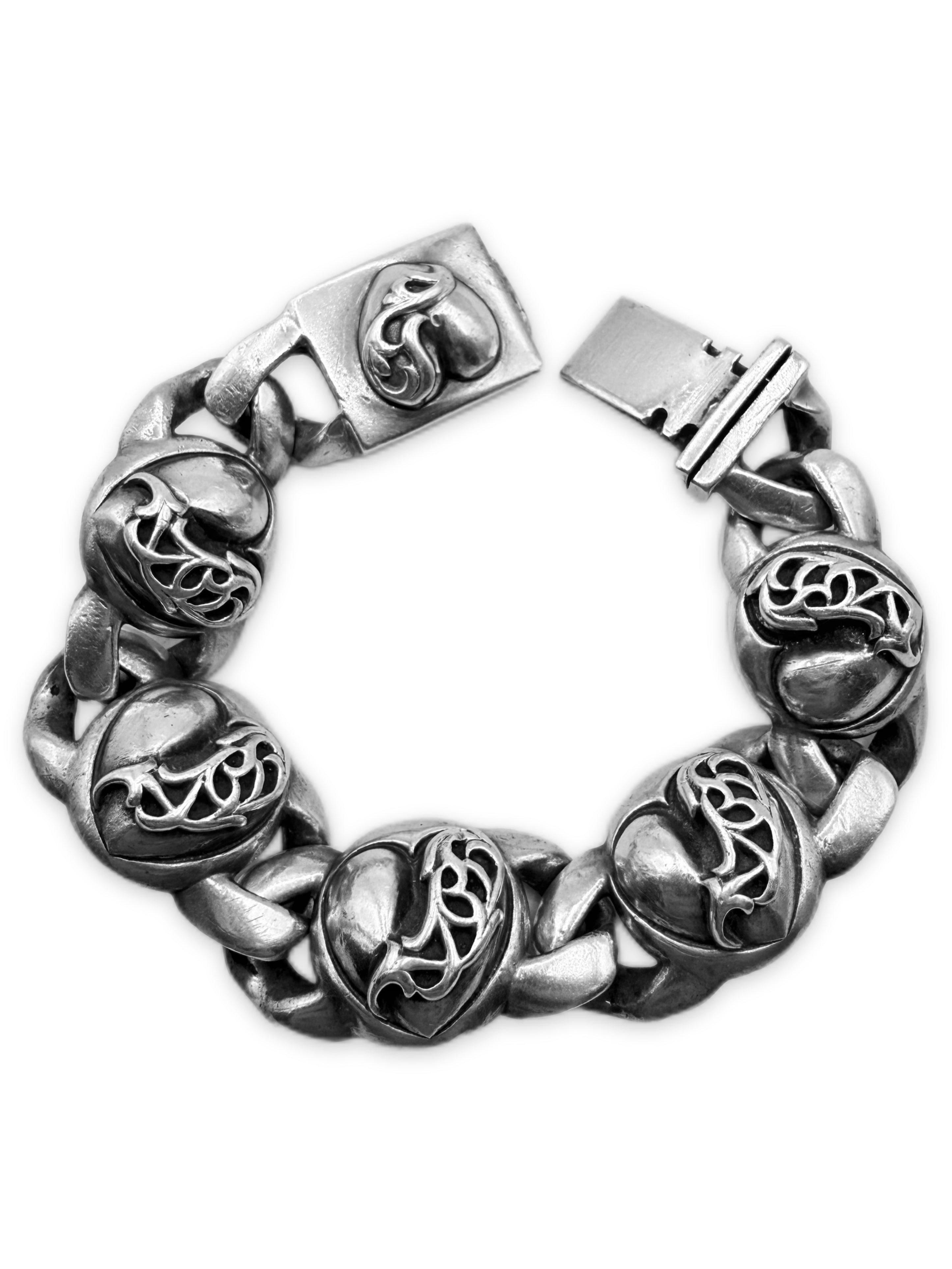 Chrome Hearts ‘Crying Heart’ Cuban Link .925 Silver Braceleto