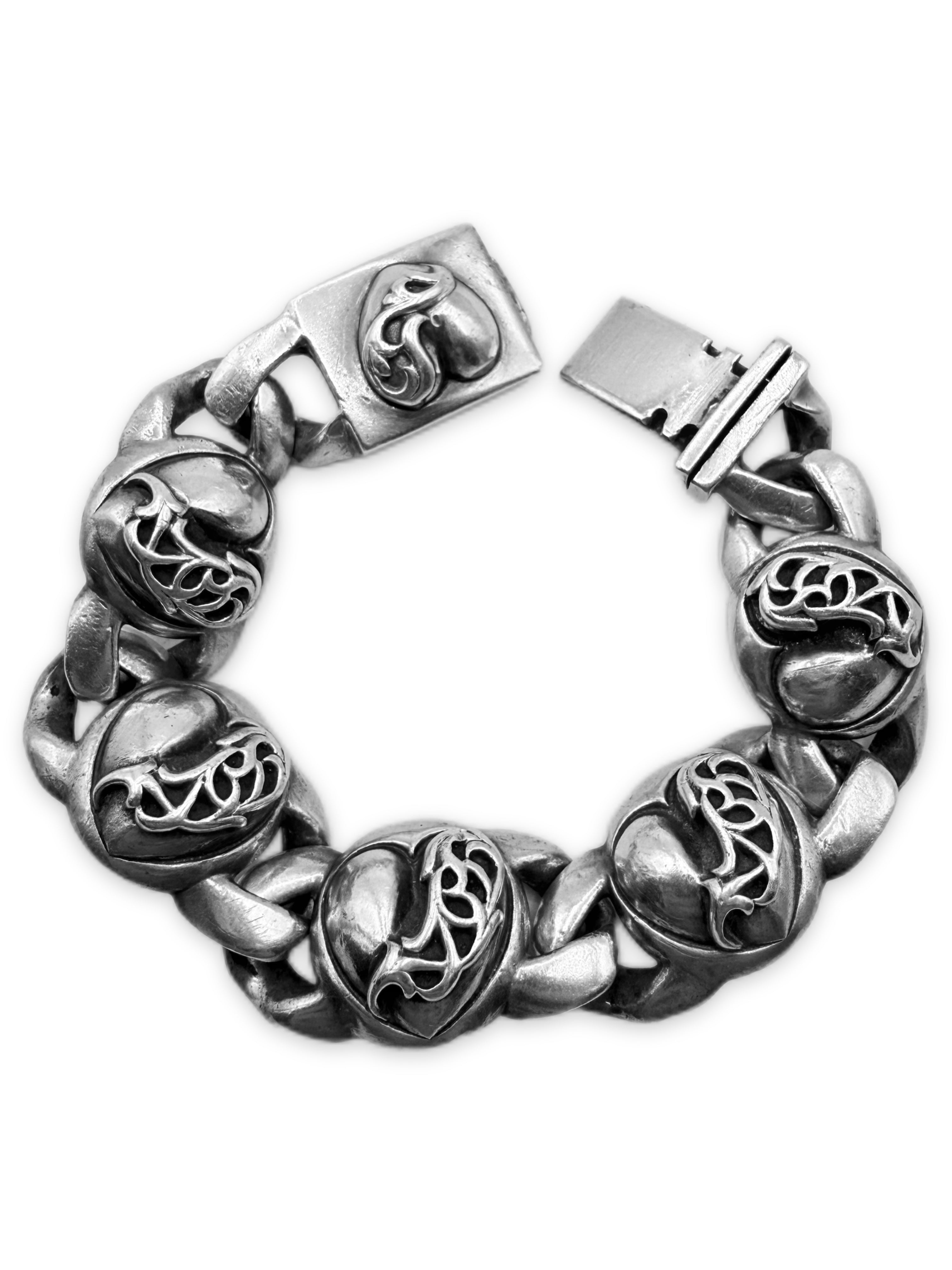 Chrome Hearts ‘Crying Heart’ Cuban Link .925 Silver Braceleto