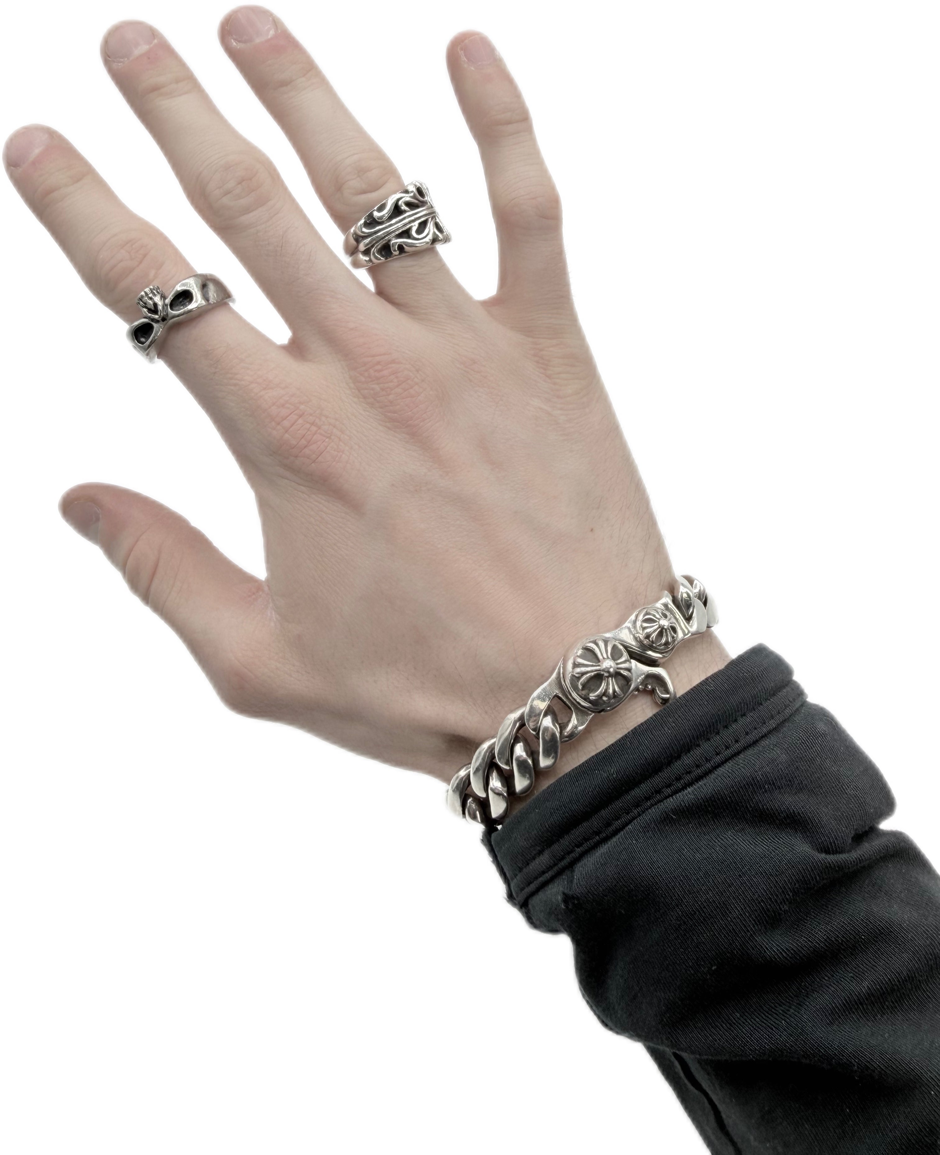 Chrome Hearts Small Cuban Link Lobster Clasp .925 Silver Bracelet