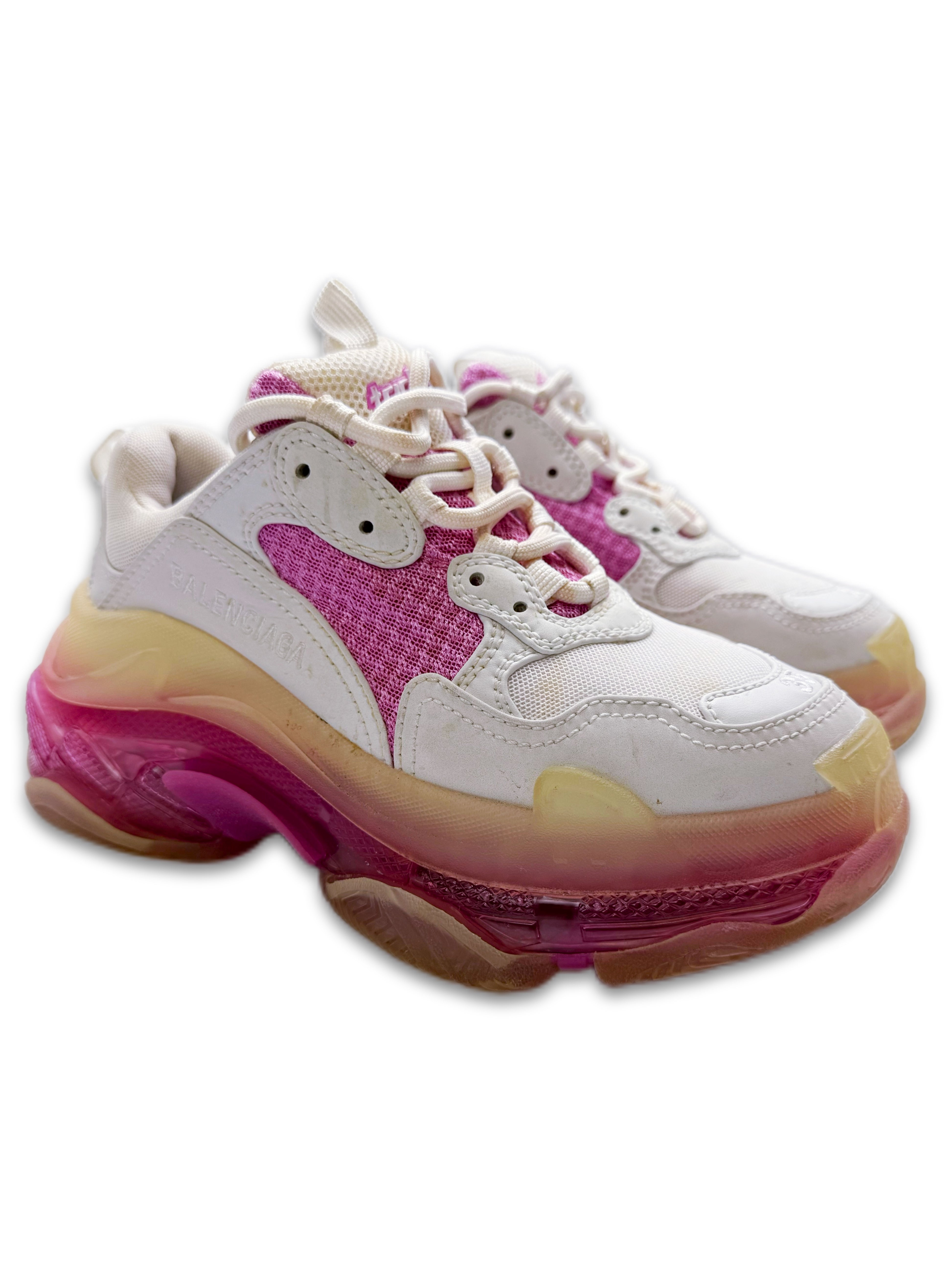 Balenciaga ‘Triple S’ Baby Pink Platform Chunky Sneakers