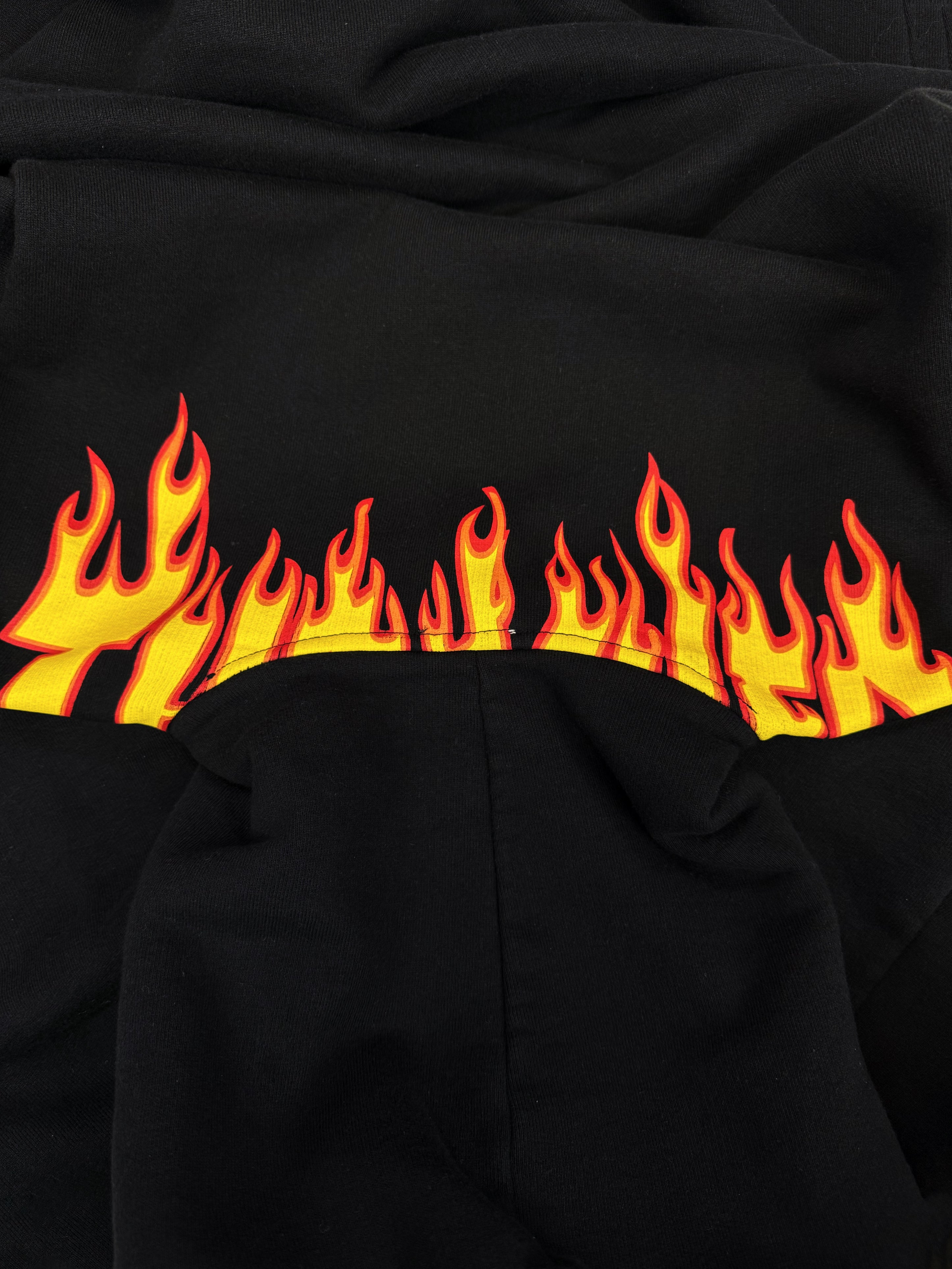 AW16 Vetements ‘Thrasher’ Flame Logo Black Cropped Hoodie