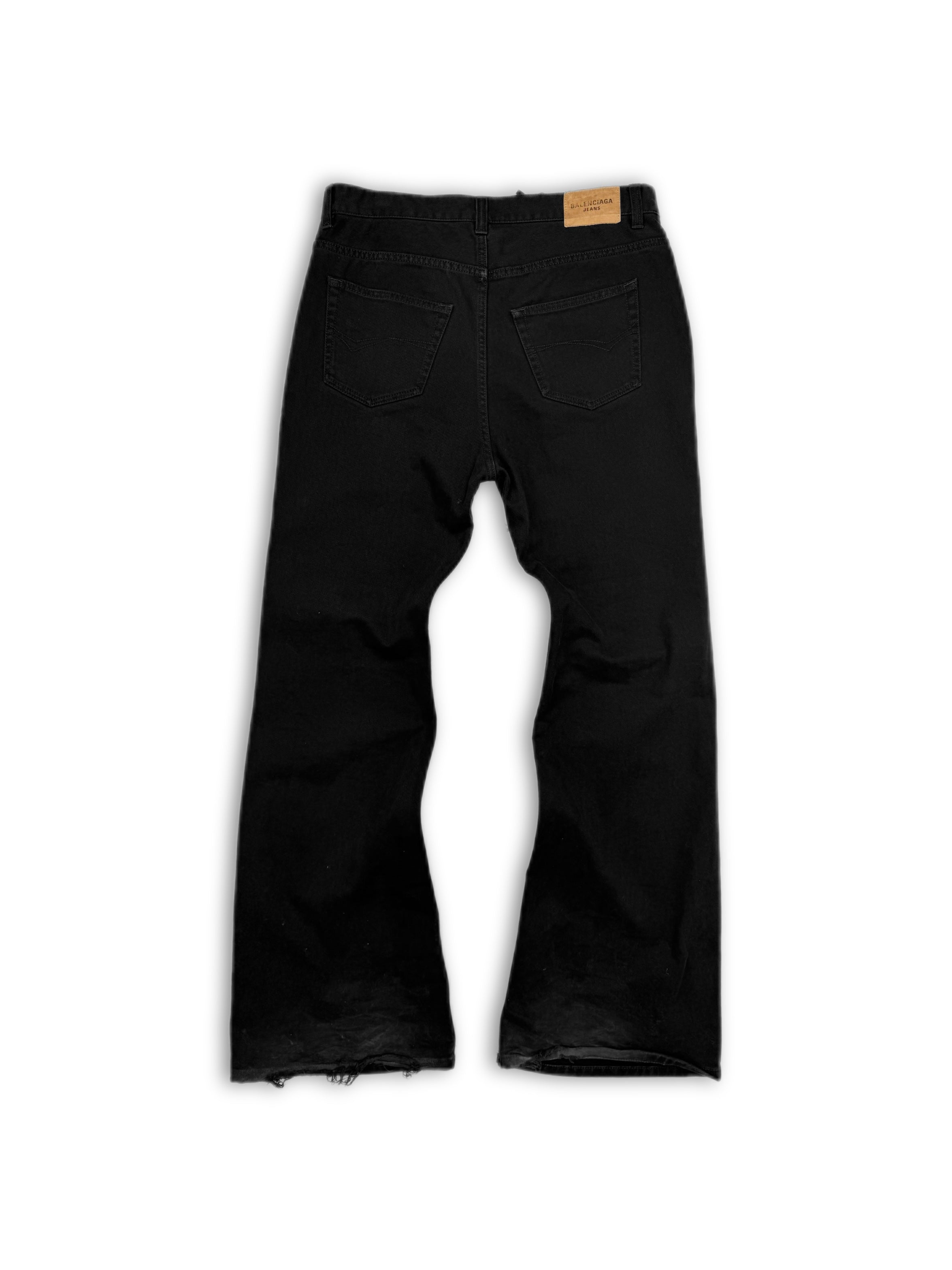 AW22 Balenciaga ‘Lost Tape’ Flared Cut Black Denim