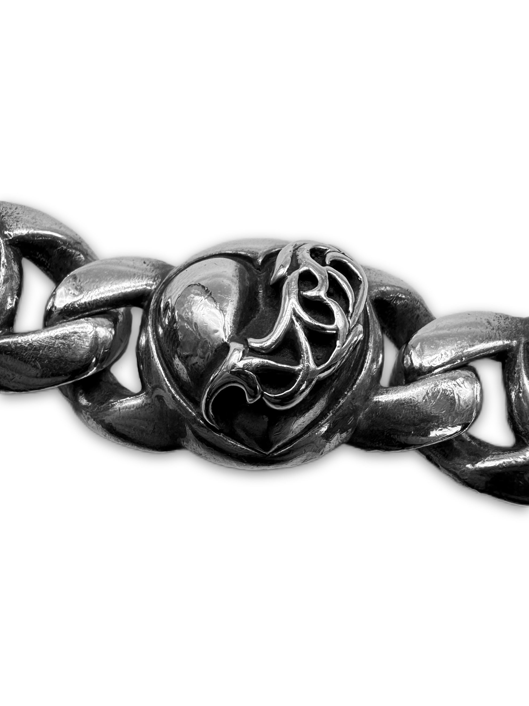 Chrome Hearts ‘Heart’ Cuban Link .925 Silver Heavy Bracelet