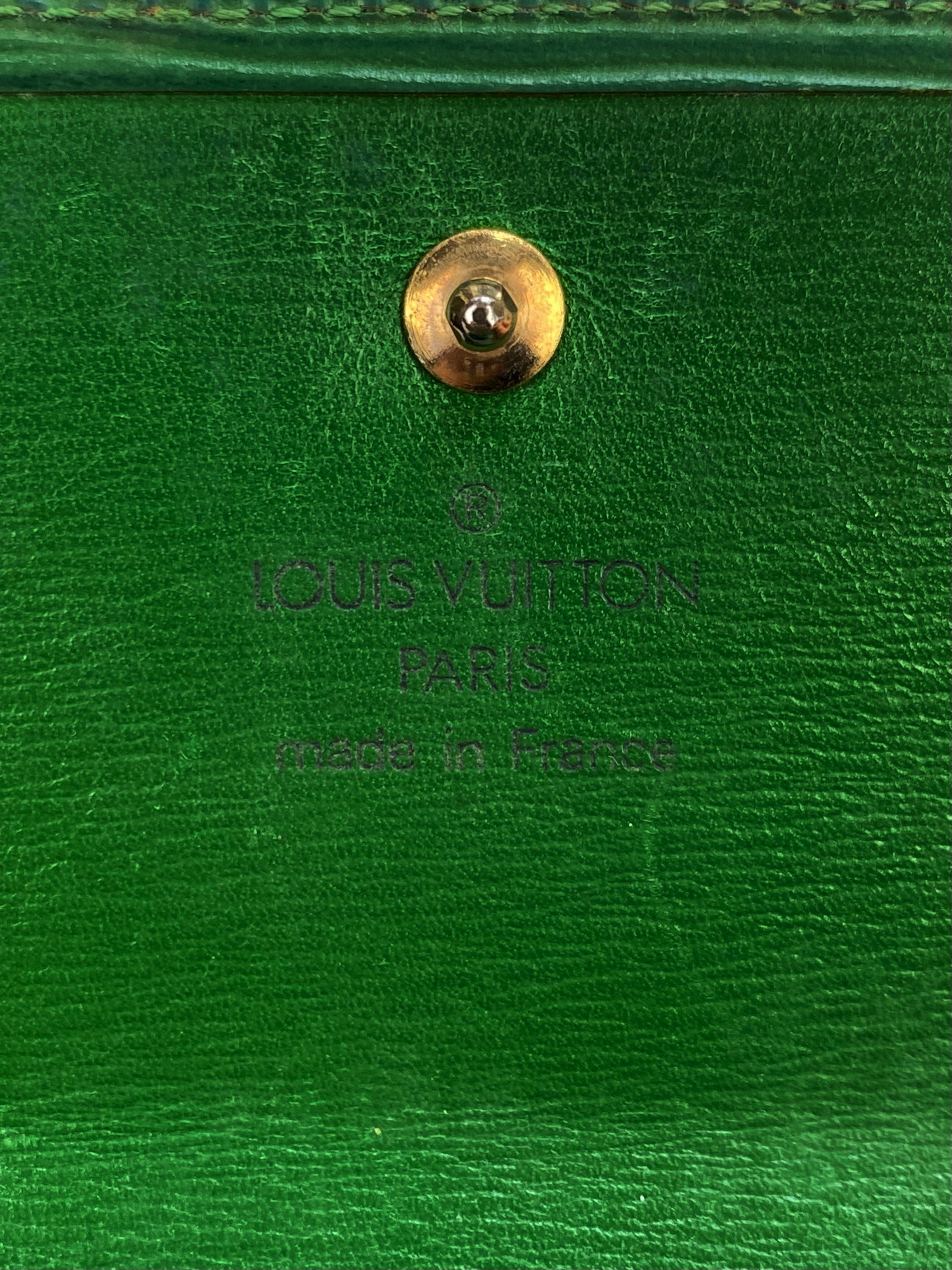 Louis Vuitton Epi Pine Green Embossed LV Tri Fold Wallet
