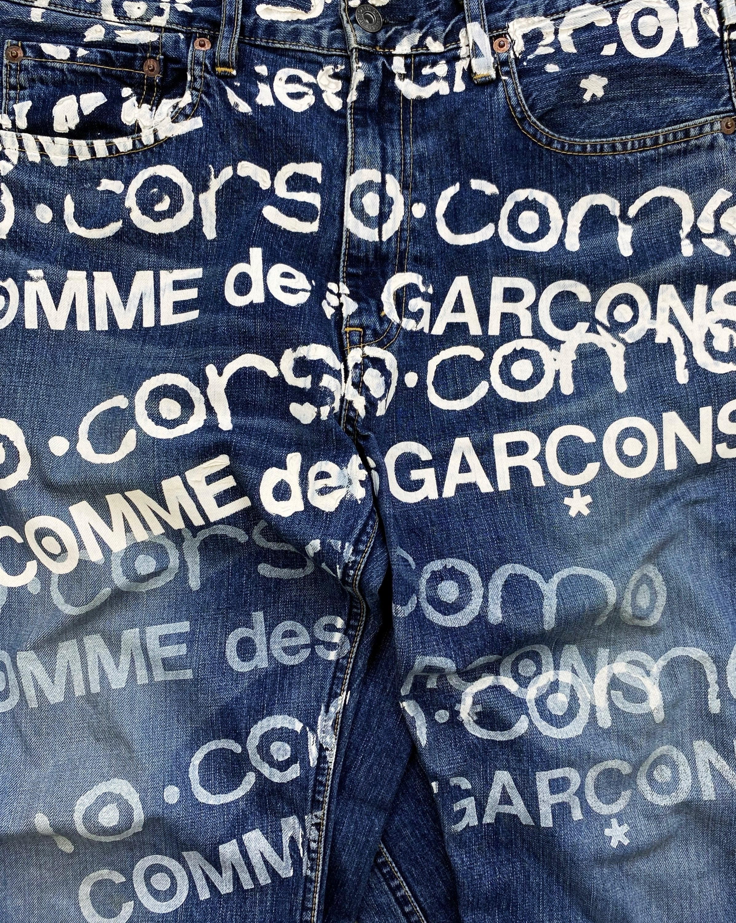 SS03 Junya Watanabe x 10 Corso Como Graffiti Hand Painted Denim