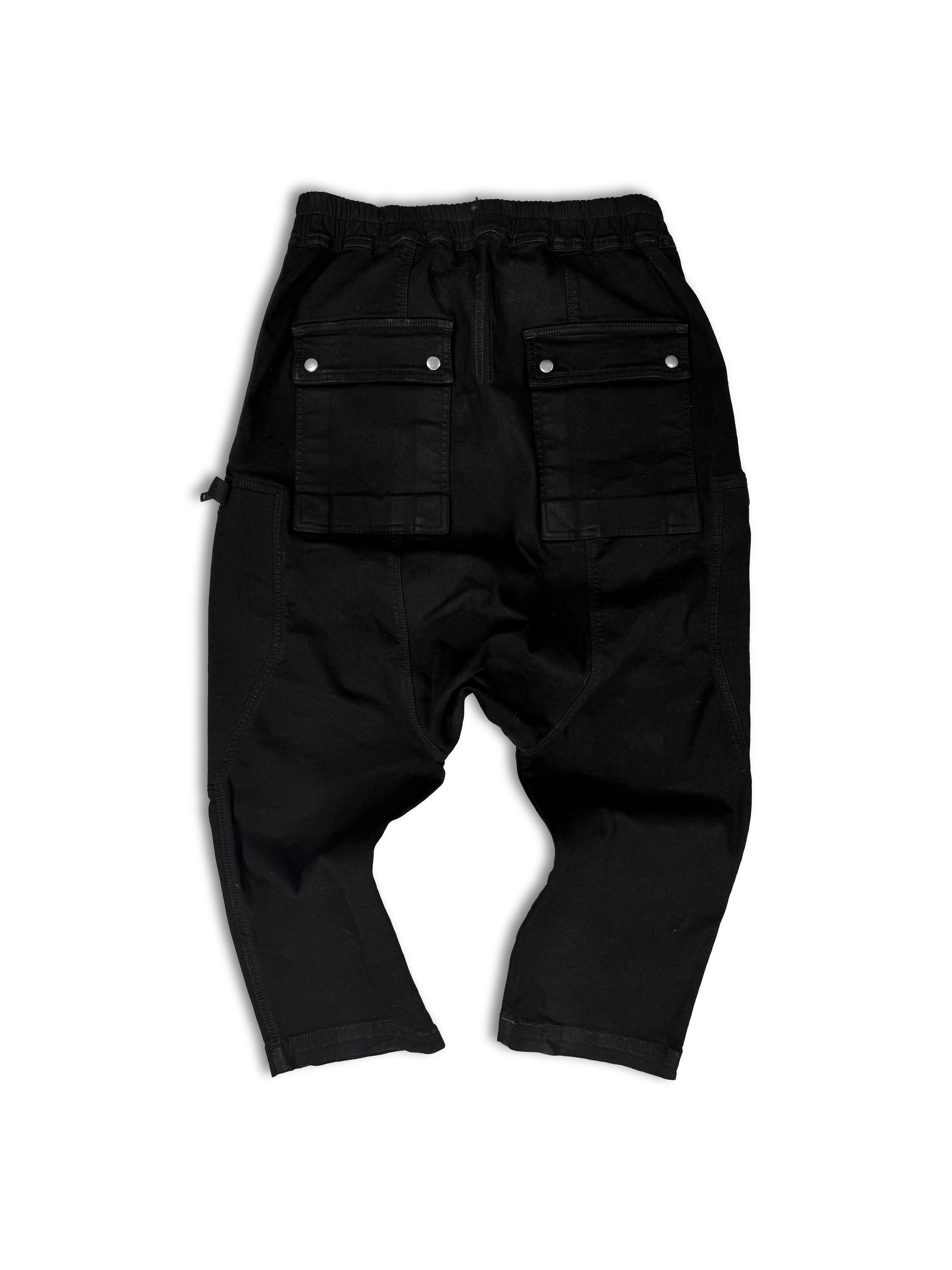 Rick Owens ‘Bauhaus’ Pocket Black 3/4 Length Cropped Pants