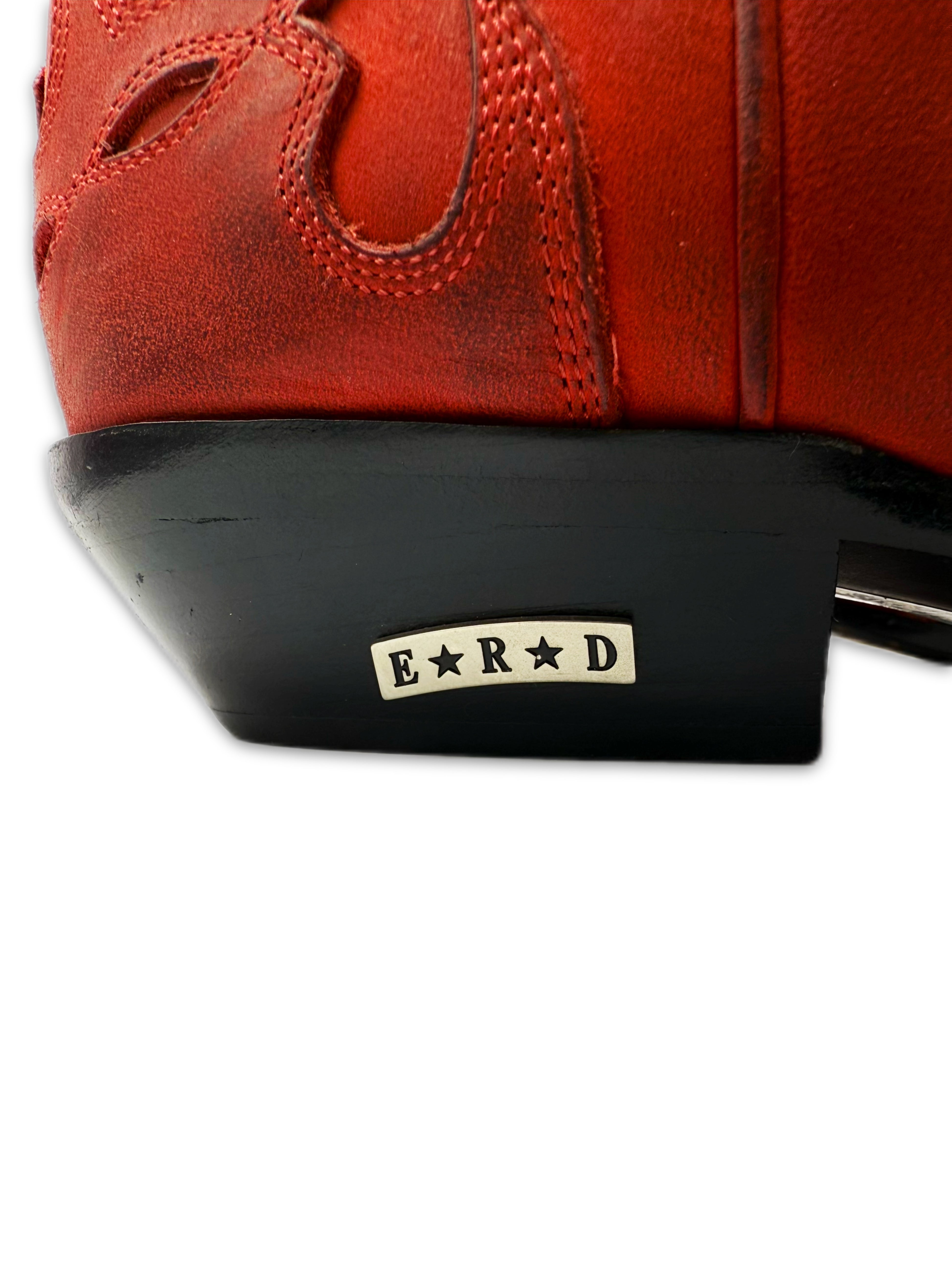 Enfants Riches Deprimes ‘Duct Tape’ Red Suede Cowboy Western Boots