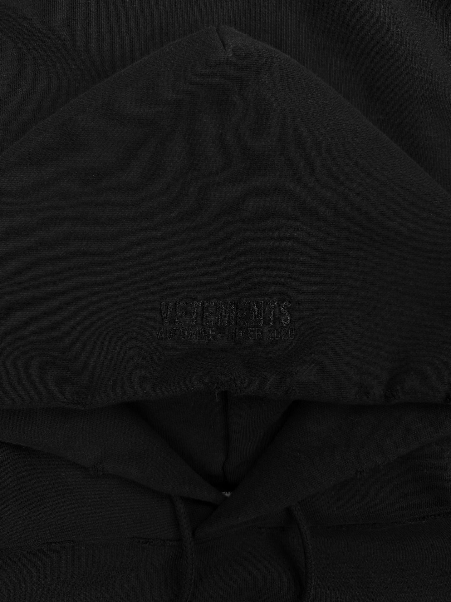 AW20 Vetements ‘Silk Road’ Embroidered Black Oversized Hoodie