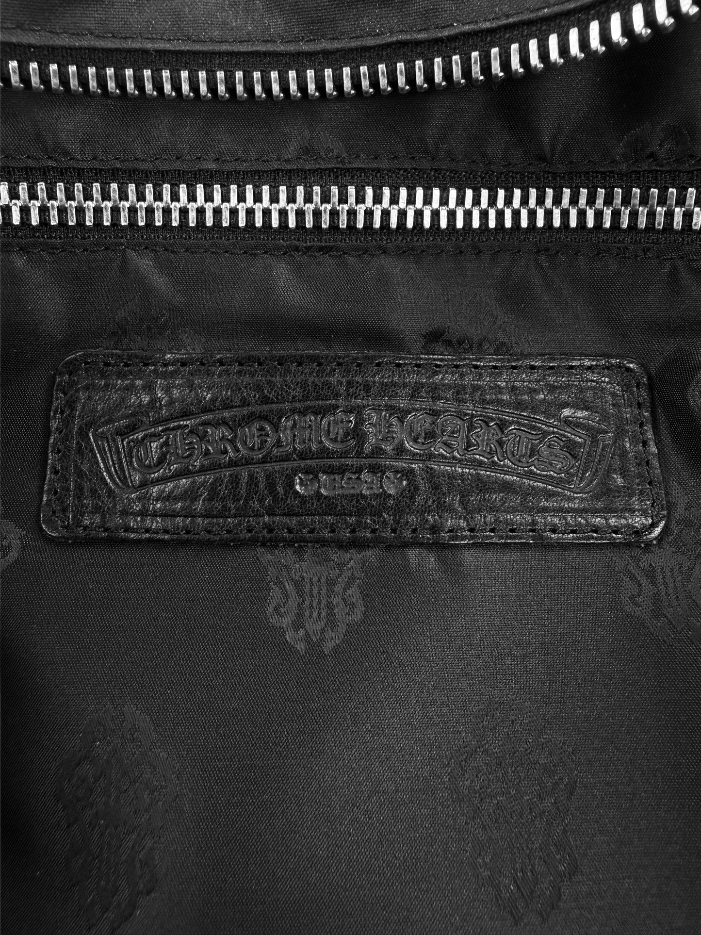 Chrome Hearts Cemetery Leather Cross Patch XL Messenger Crossbody Bag