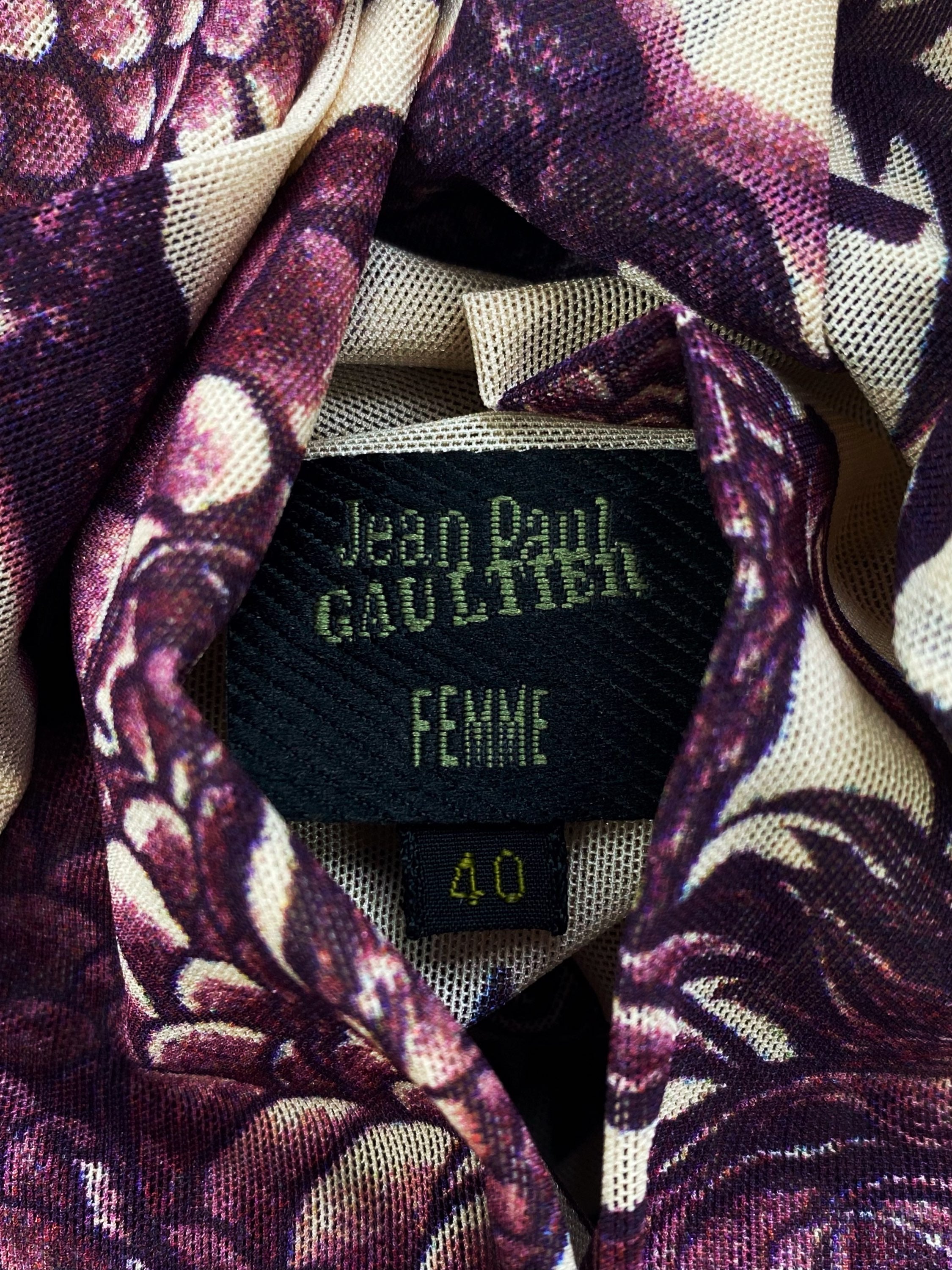 SS96 Jean Paul Gaultier ‘Safe Sex Forever’ Mesh Tattoo Longsleeve