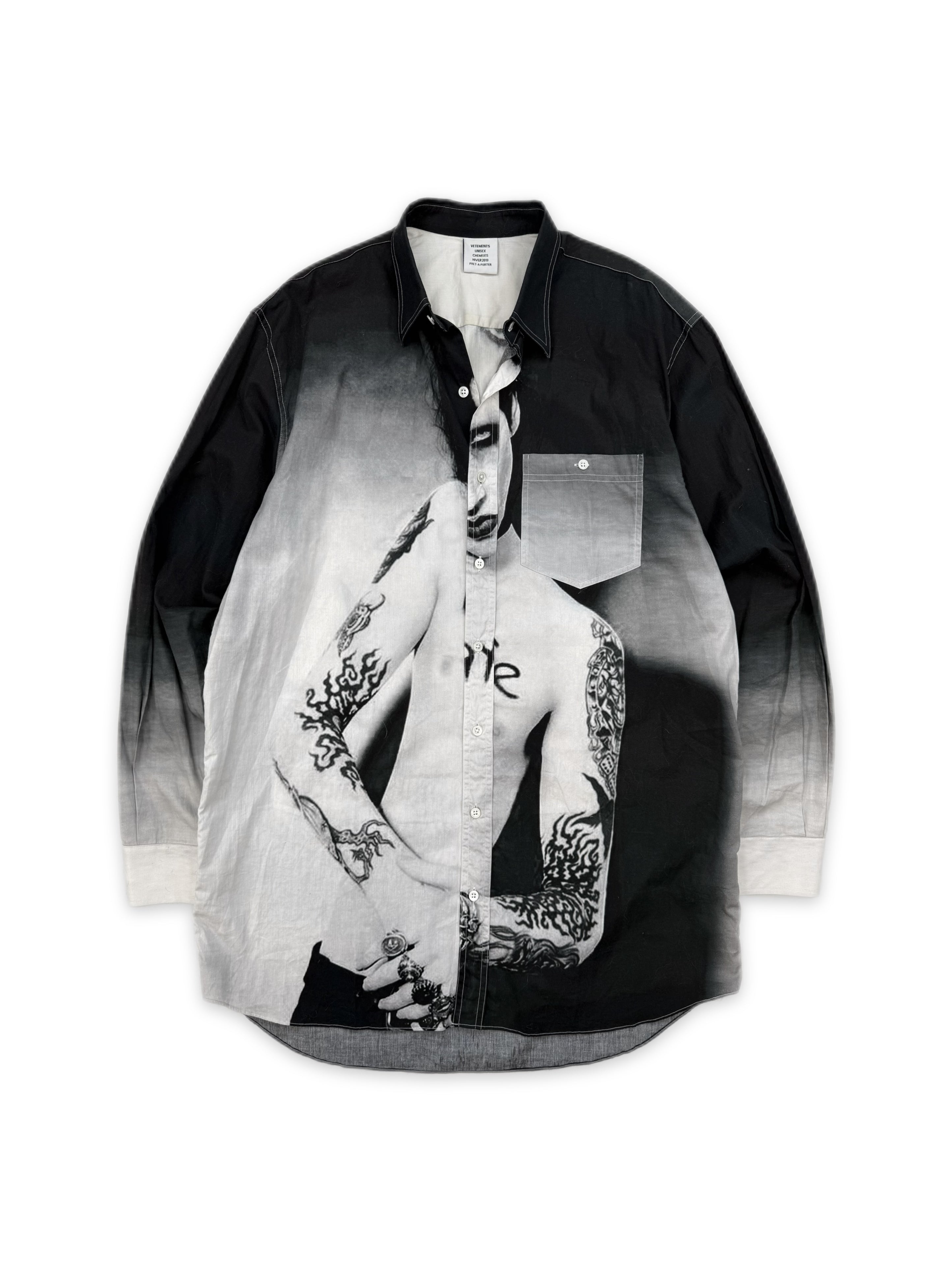 AW18 Vetements ‘Marilyn Manson’ Unsafe Oversized Button Up
