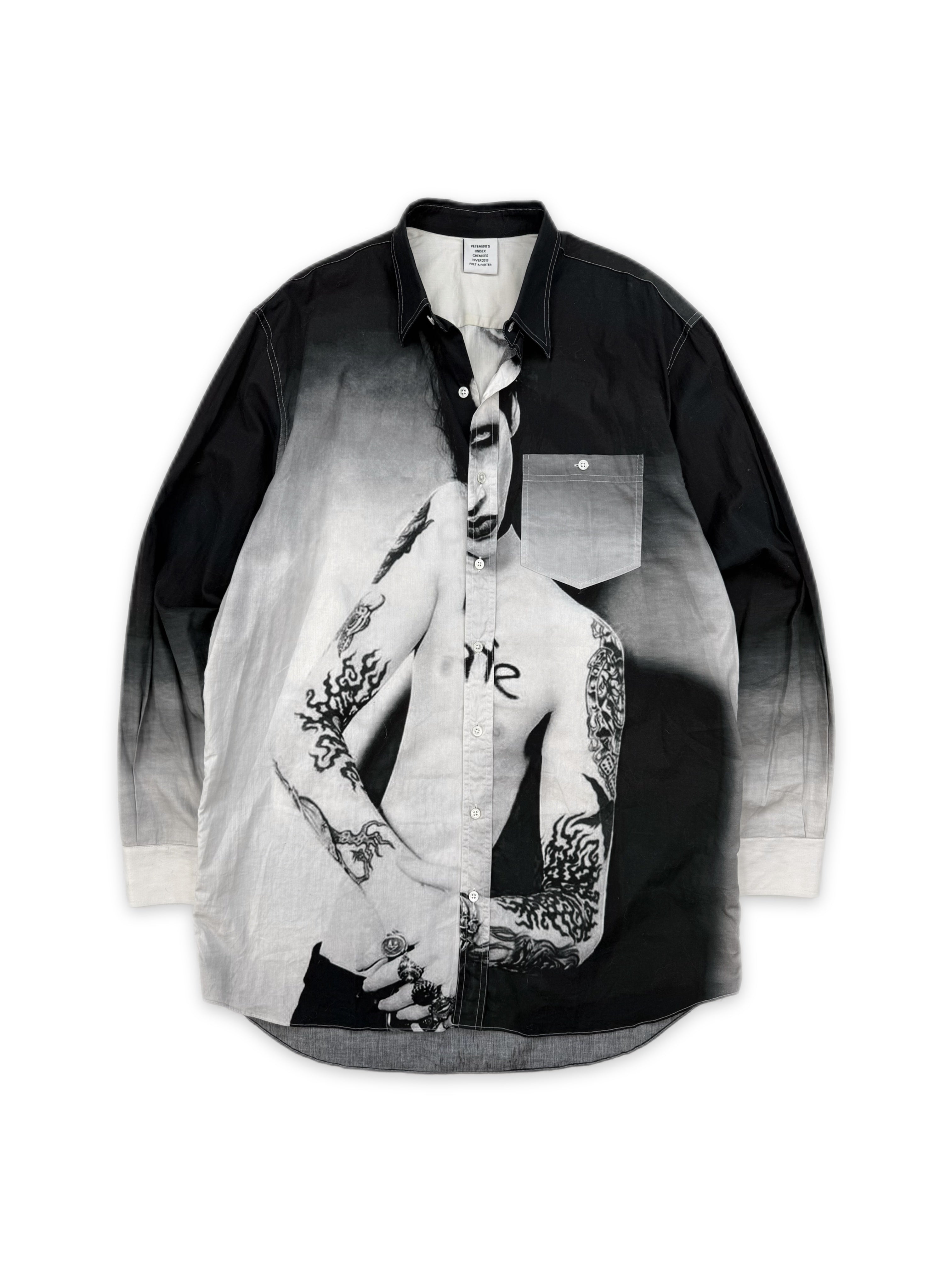 AW18 Vetements ‘Marilyn Manson’ Unsafe Oversized Button Up