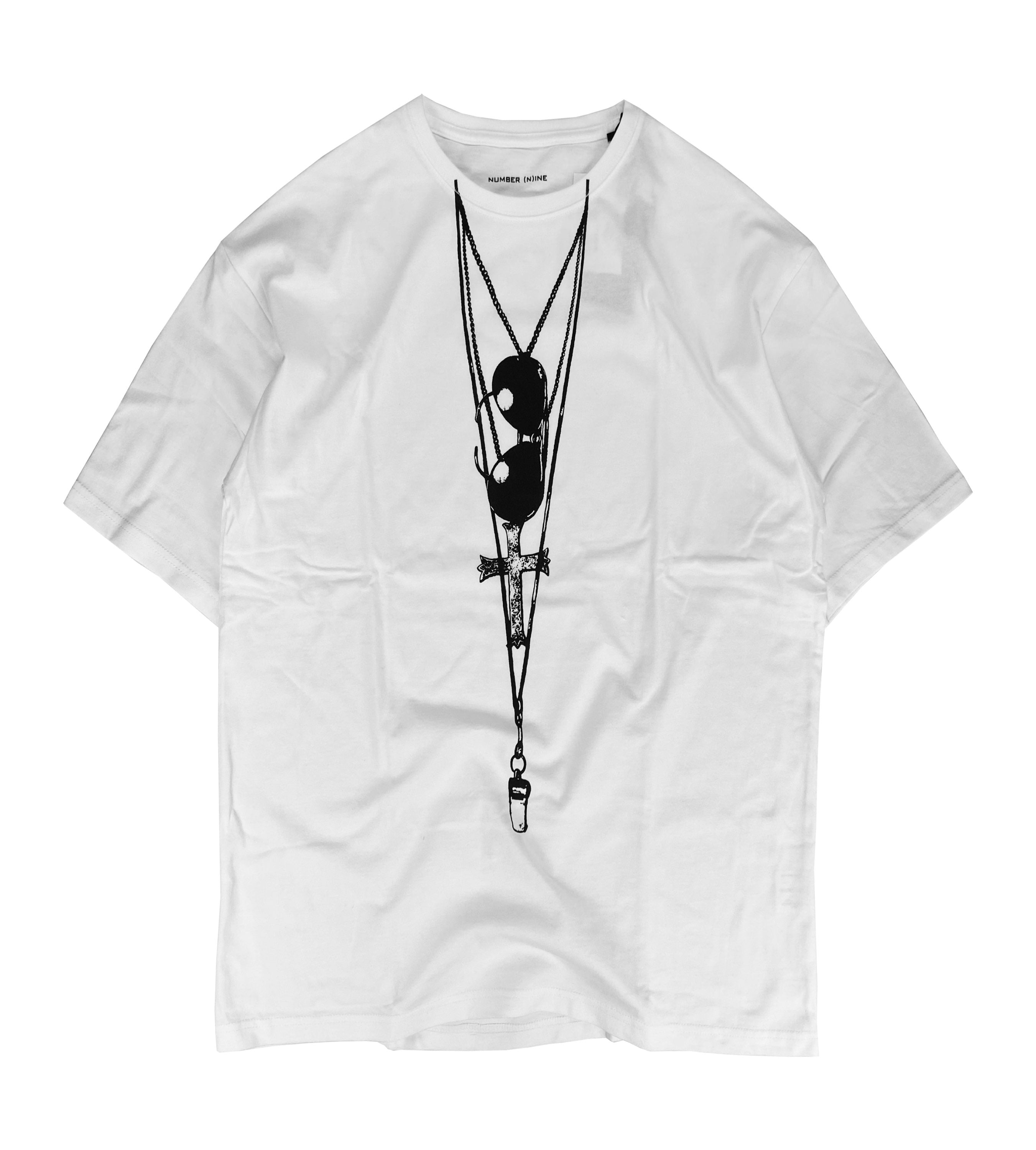 Number (N)ine Gothic Rosary Trompe L’oeil Graphic T-Shirr