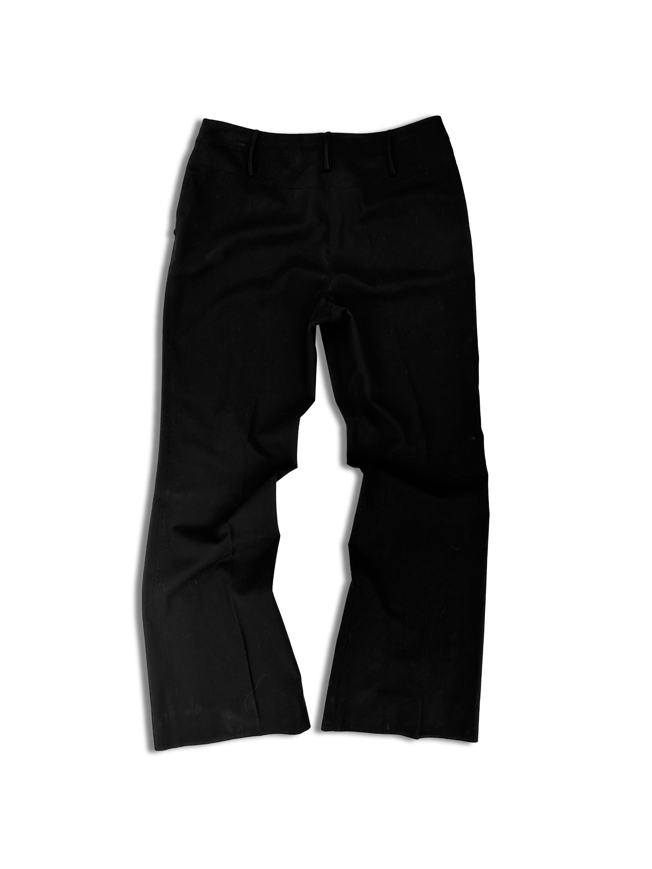 90s Alexander McQueen Black Slim Cut Darting Trousers
