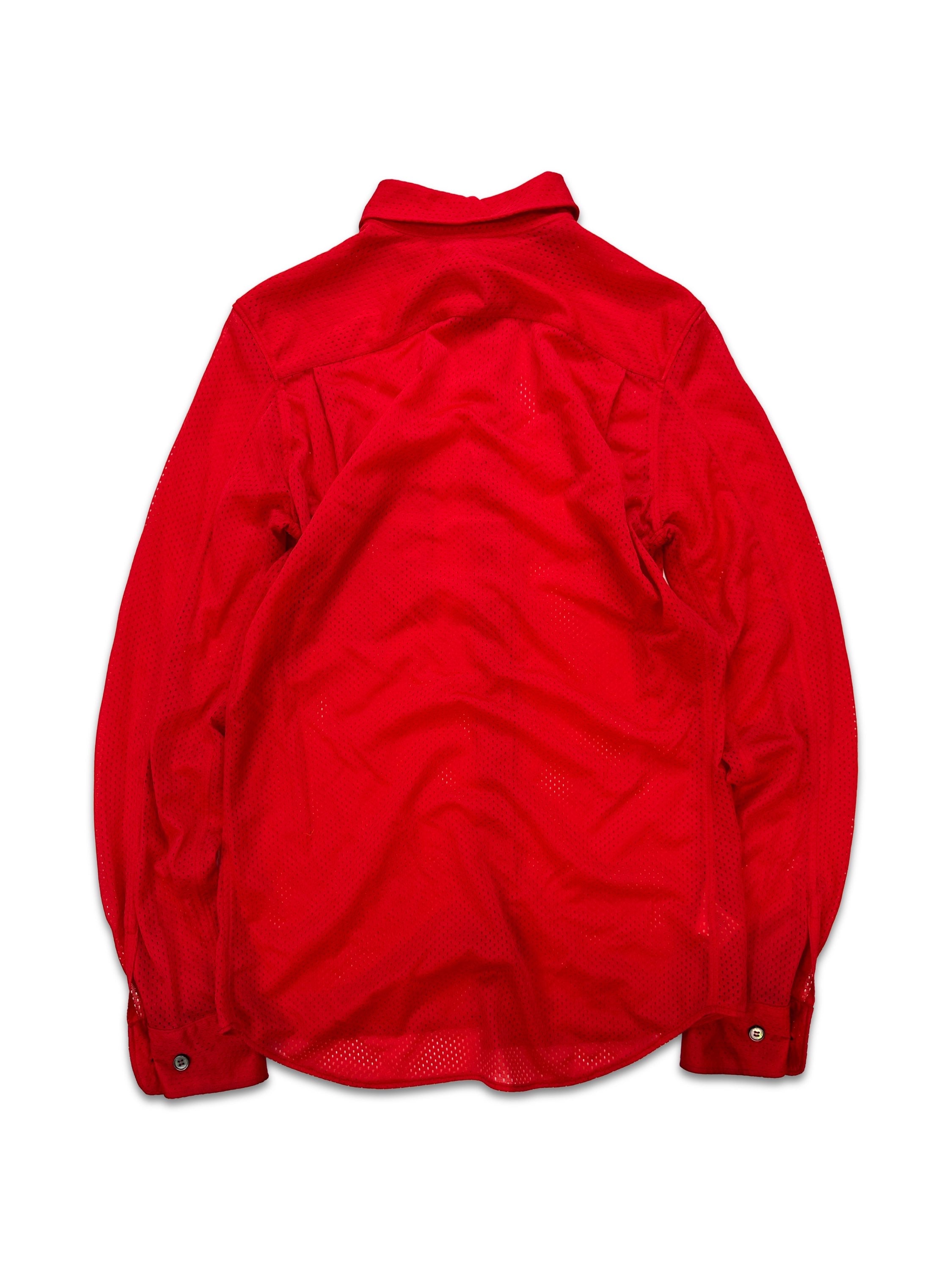 00s Helmut Lang Mesh Collared Button Up Long Sleeve